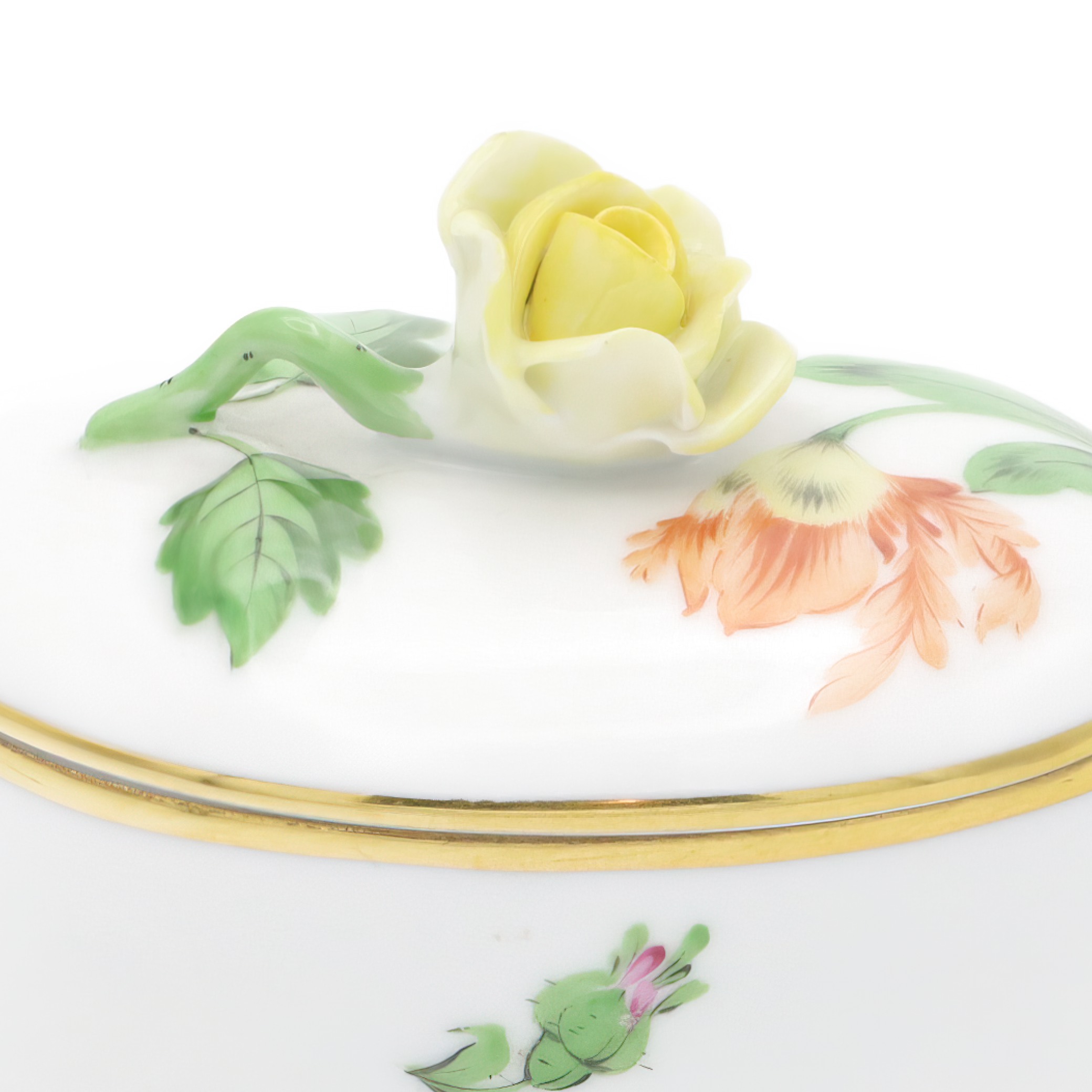 Herend Handbemalte Antike Schmuckdose Mit Rosenknauf - Ungarische Porzellan Schatulle - Viktorianisches Erinnerungsstück - Sammlerstück Thumbnail for Herend Handbemalte Antike Schmuckdose Mit Rosenknauf - Ungarische Porzellan Schatulle - Viktorianisches Erinnerungsstück - Sammlerstück