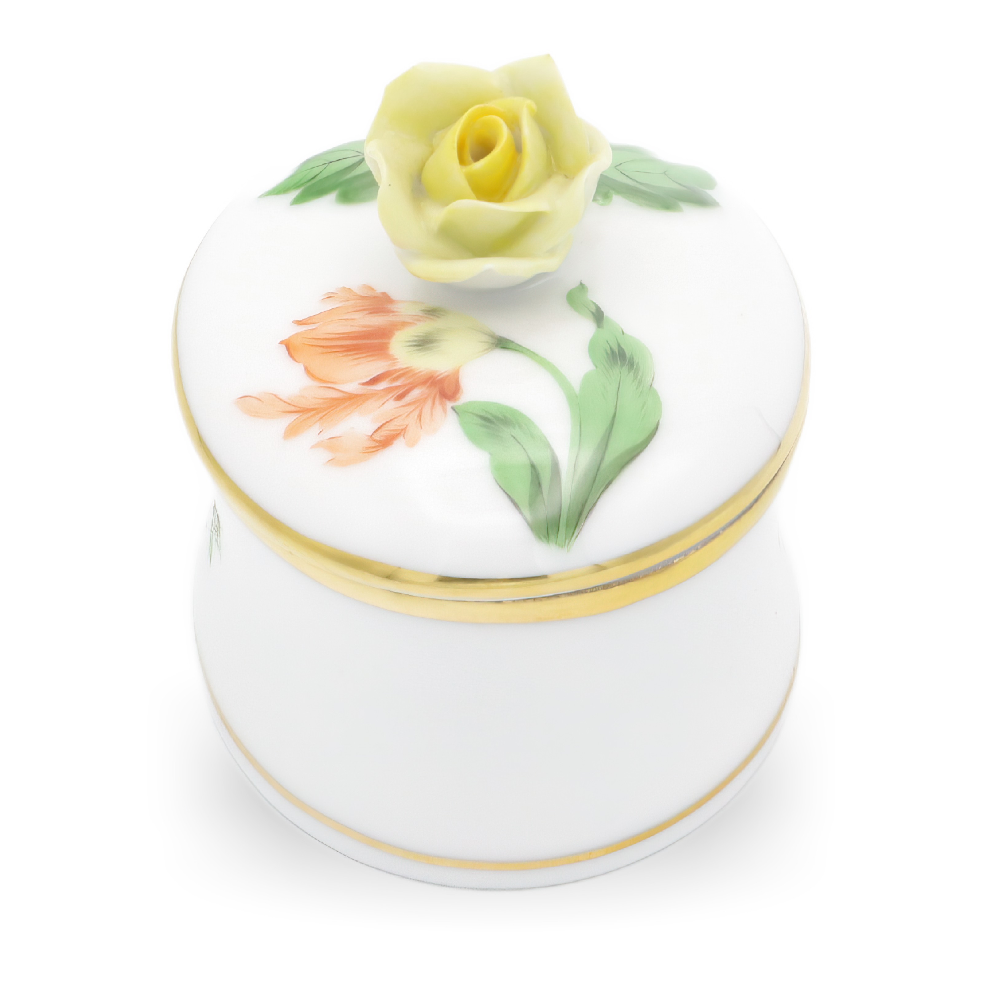 Herend Handbemalte Antike Schmuckdose Mit Rosenknauf - Ungarische Porzellan Schatulle - Viktorianisches Erinnerungsstück - Sammlerstück Thumbnail for Herend Handbemalte Antike Schmuckdose Mit Rosenknauf - Ungarische Porzellan Schatulle - Viktorianisches Erinnerungsstück - Sammlerstück