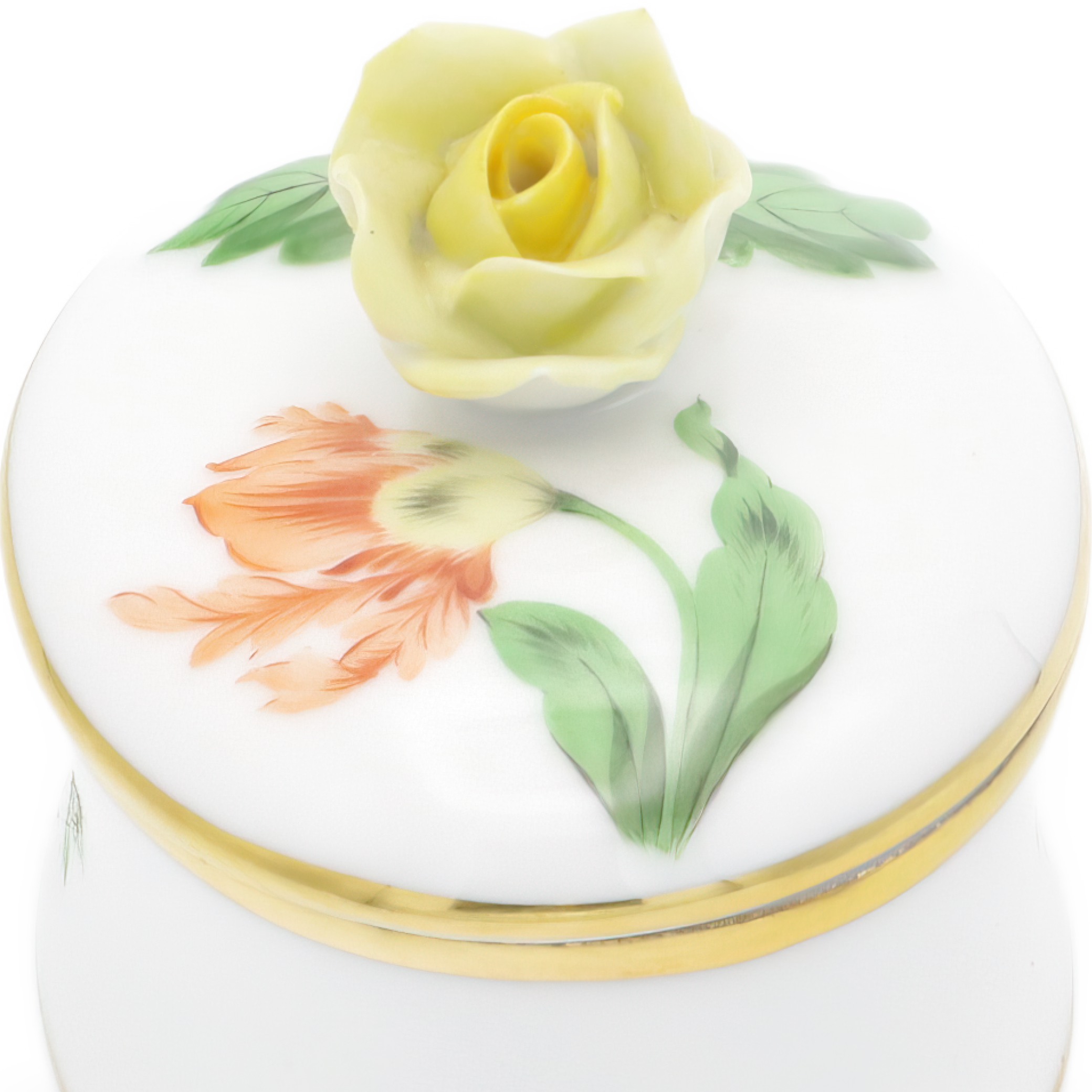 Herend Handbemalte Antike Schmuckdose Mit Rosenknauf - Ungarische Porzellan Schatulle - Viktorianisches Erinnerungsstück - Sammlerstück Thumbnail for Herend Handbemalte Antike Schmuckdose Mit Rosenknauf - Ungarische Porzellan Schatulle - Viktorianisches Erinnerungsstück - Sammlerstück