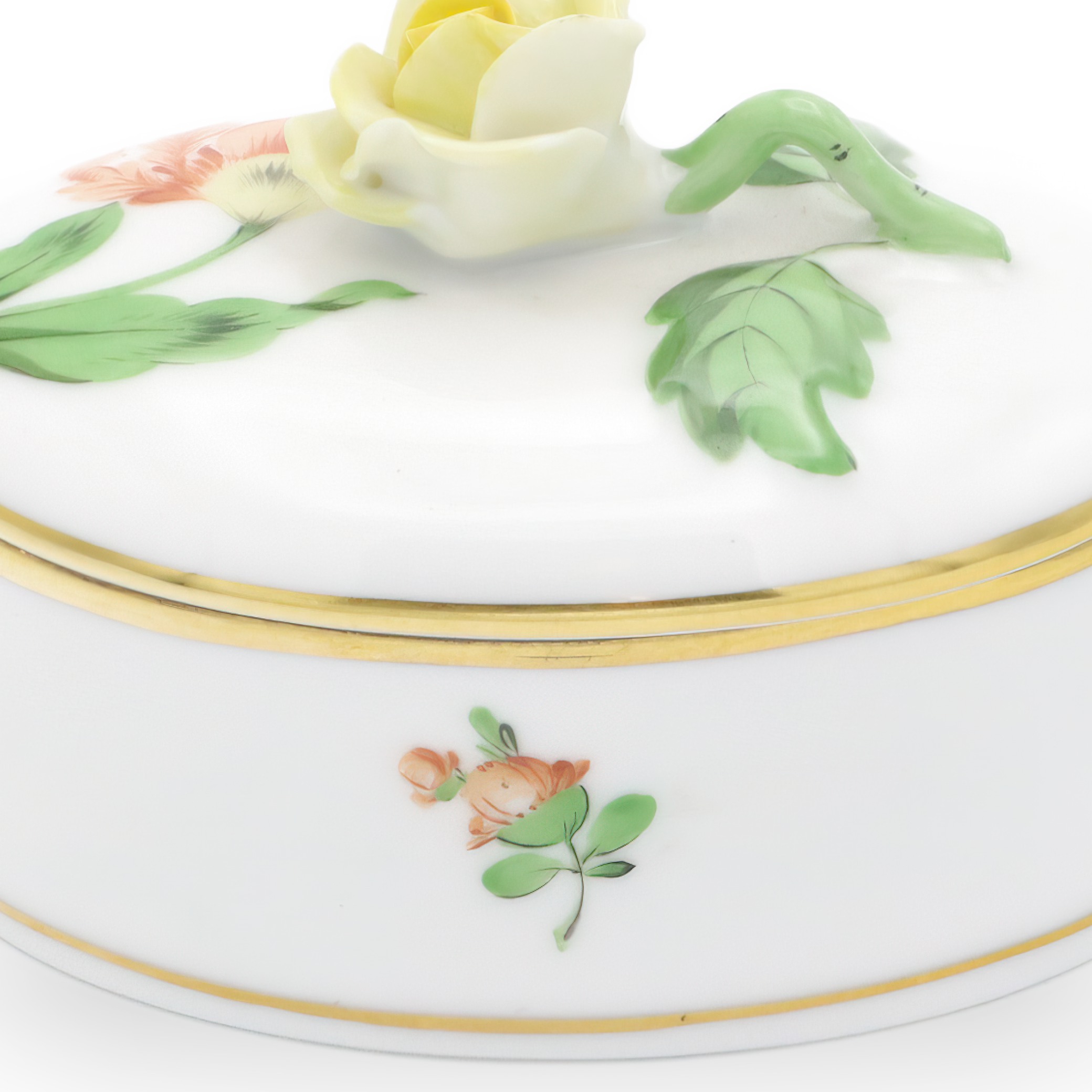 Herend Handbemalte Antike Schmuckdose Mit Rosenknauf - Ungarische Porzellan Schatulle - Viktorianisches Erinnerungsstück - Sammlerstück Thumbnail for Herend Handbemalte Antike Schmuckdose Mit Rosenknauf - Ungarische Porzellan Schatulle - Viktorianisches Erinnerungsstück - Sammlerstück