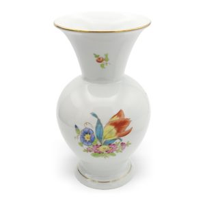 Herend Luxusvase - Große Porzellan Blumenvase - Dekorative Handbemalte Vase - Blumen Gefäß - MCM Ungarische Vintage Zimmerdeko