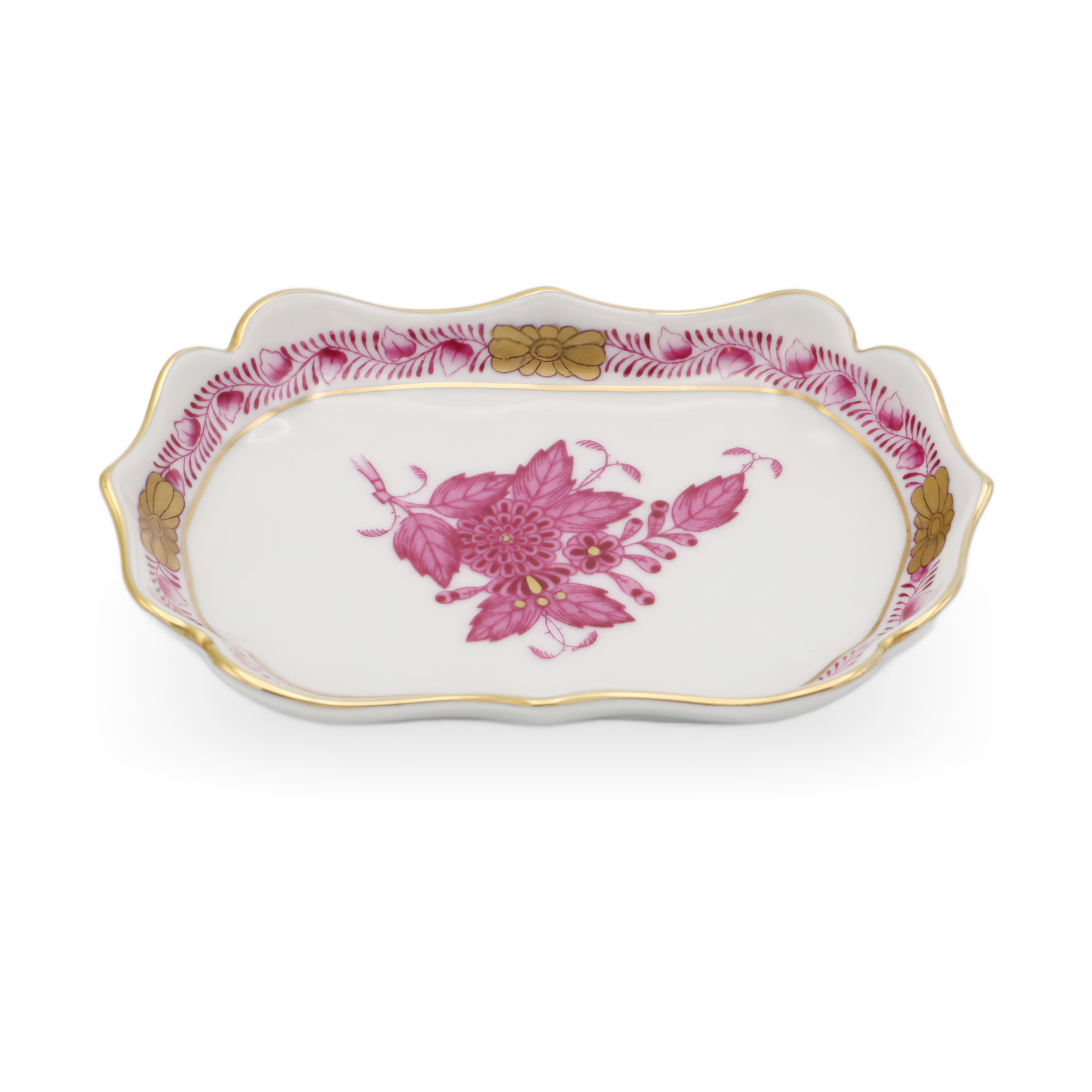 Herend Porzellan Chinesisches Bouquet Purpur Schmuckschale Vintage - Violette Blumen - Ungarn - Handbemalt - Dekoration Für Die Kommode - Selten Herend Porzellan Chinesisches Bouquet Purpur Schmuckschale Vintage - Violette Blumen - Ungarn - Handbemalt - Dekoration Für Die Kommode - Selten