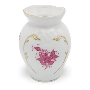Herend Porzellan Chinese Bouquet Pur Pur Vintage Vase - Queen Victoria Muster - Ungarn - Handbemalt - Blumenmotiv - Seltenes Sammlerstück