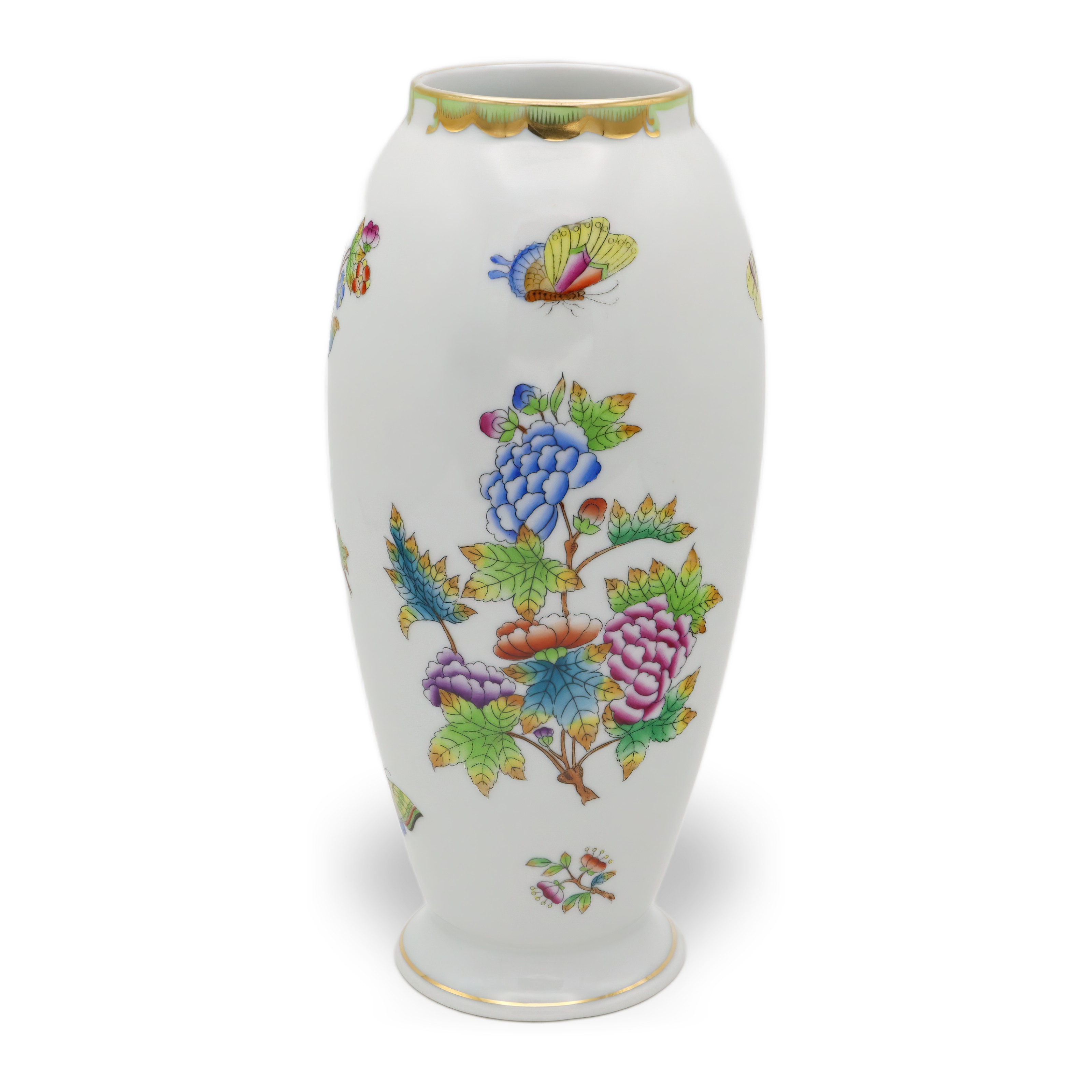 Herend Queen Victoria - Große Hohe Vase - Handbemalt - Selten - Schmetterling - Florales Porzellan - Ungarn - Vintage - Sammlerstück - Wohnkultur Herend Queen Victoria - Große Hohe Vase - Handbemalt - Selten - Schmetterling - Florales Porzellan - Ungarn - Vintage - Sammlerstück - Wohnkultur