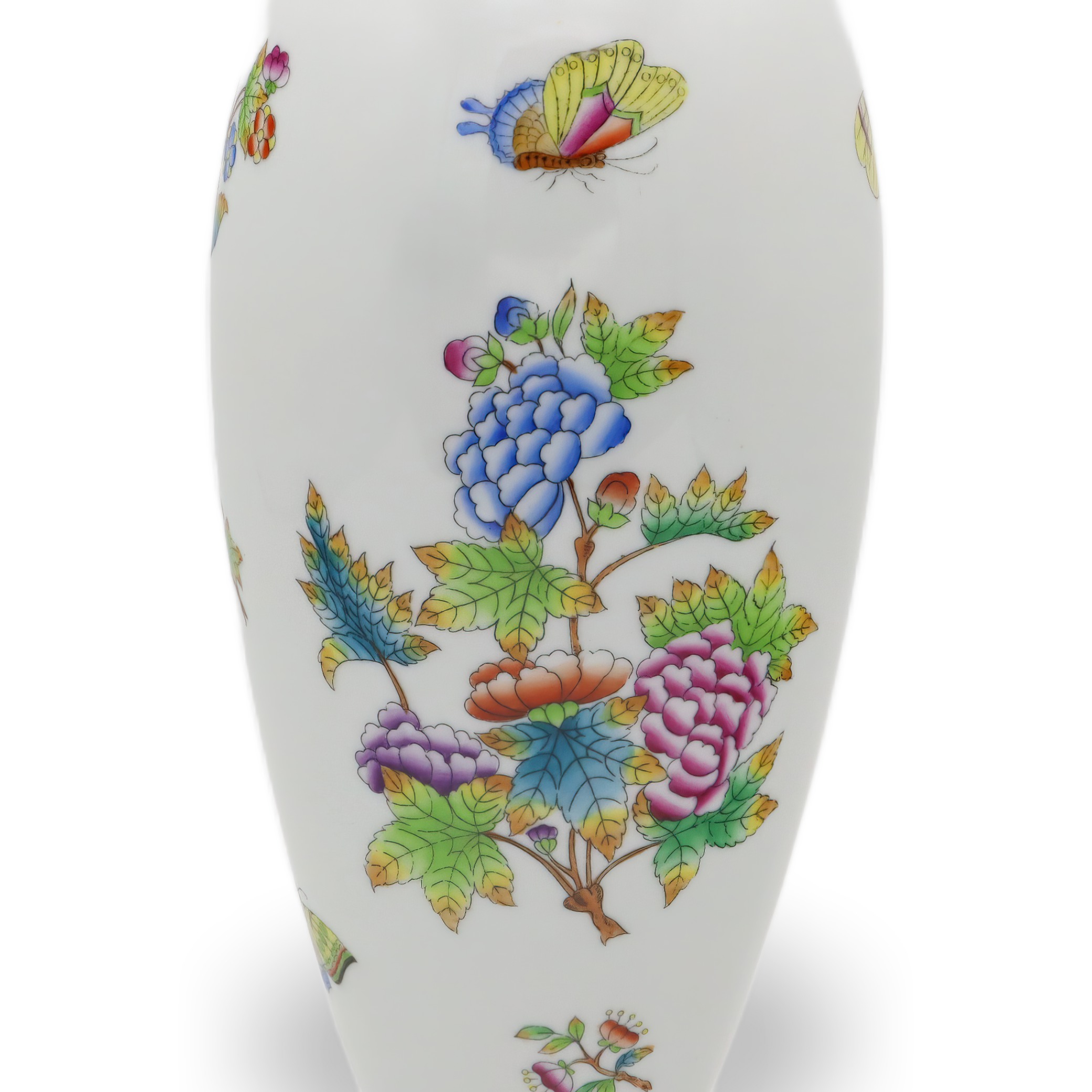 Herend Queen Victoria - Große Hohe Vase - Handbemalt - Selten - Schmetterling - Florales Porzellan - Ungarn - Vintage - Sammlerstück - Wohnkultur Thumbnail for Herend Queen Victoria - Große Hohe Vase - Handbemalt - Selten - Schmetterling - Florales Porzellan - Ungarn - Vintage - Sammlerstück - Wohnkultur