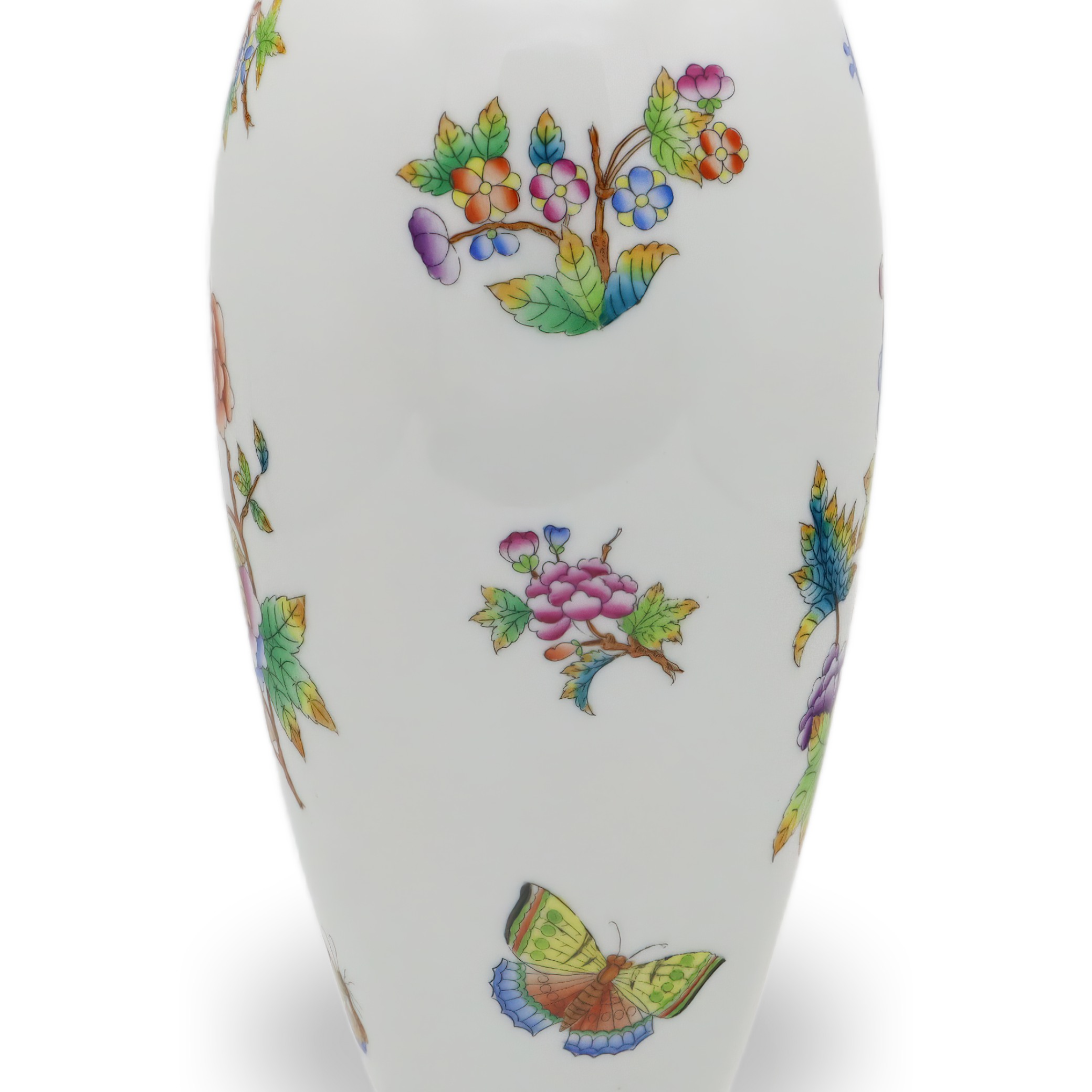 Herend Queen Victoria - Große Hohe Vase - Handbemalt - Selten - Schmetterling - Florales Porzellan - Ungarn - Vintage - Sammlerstück - Wohnkultur Thumbnail for Herend Queen Victoria - Große Hohe Vase - Handbemalt - Selten - Schmetterling - Florales Porzellan - Ungarn - Vintage - Sammlerstück - Wohnkultur