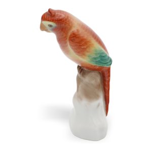 Herend Roter Papagei Vintage Figurine - Ungarisches Porzellan Vogel - Handbemalt - Rothschild Stil - Sammlerkunst Aus Europa