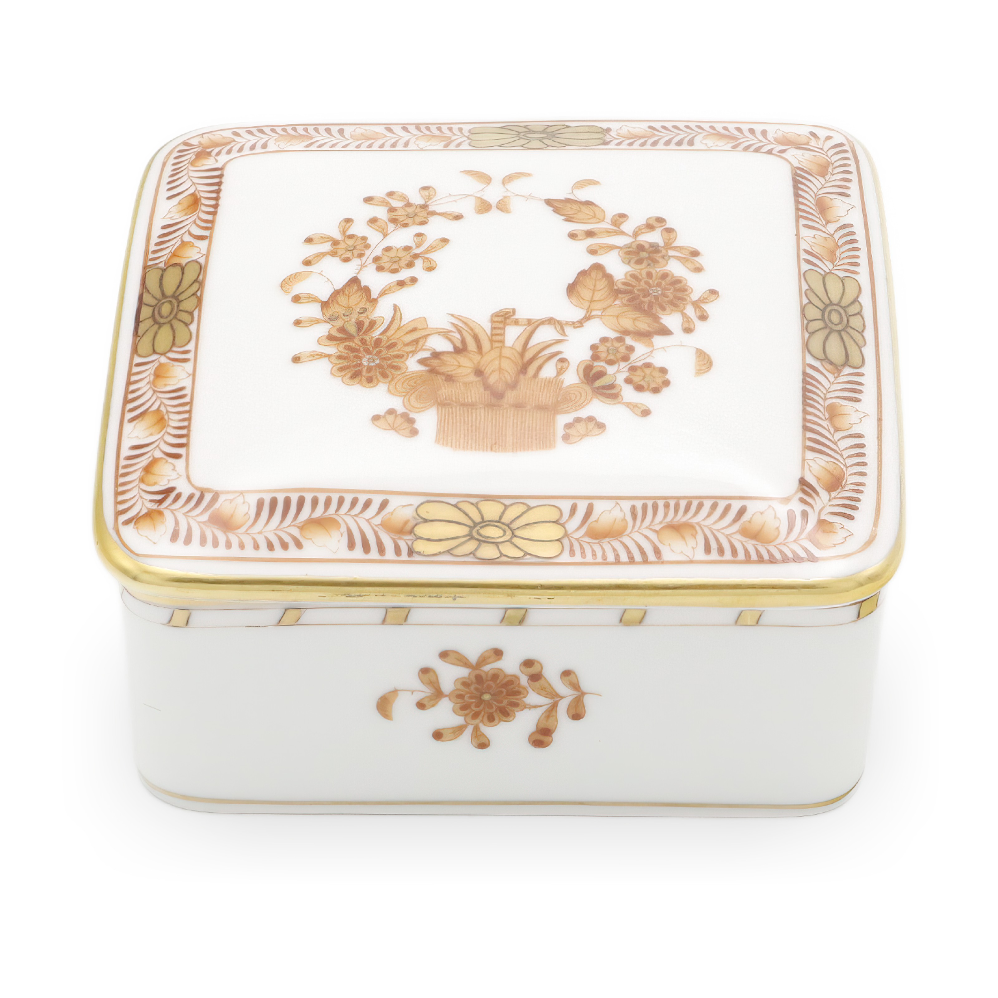 Herend Rust Chinese Bouquet Schmuckdose - Vintage - Handbemalte Herend Porzellan - Ungarn - Antike Erinnerungsdose Herend Rust Chinese Bouquet Schmuckdose - Vintage - Handbemalte Herend Porzellan - Ungarn - Antike Erinnerungsdose