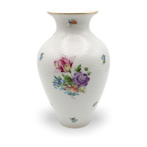Herend Vase - Große Porzellan Blumen Vase - Dekorative Handbemalte Vase - Blumen Gefäß - Ungarische Vintage Raumausstattung