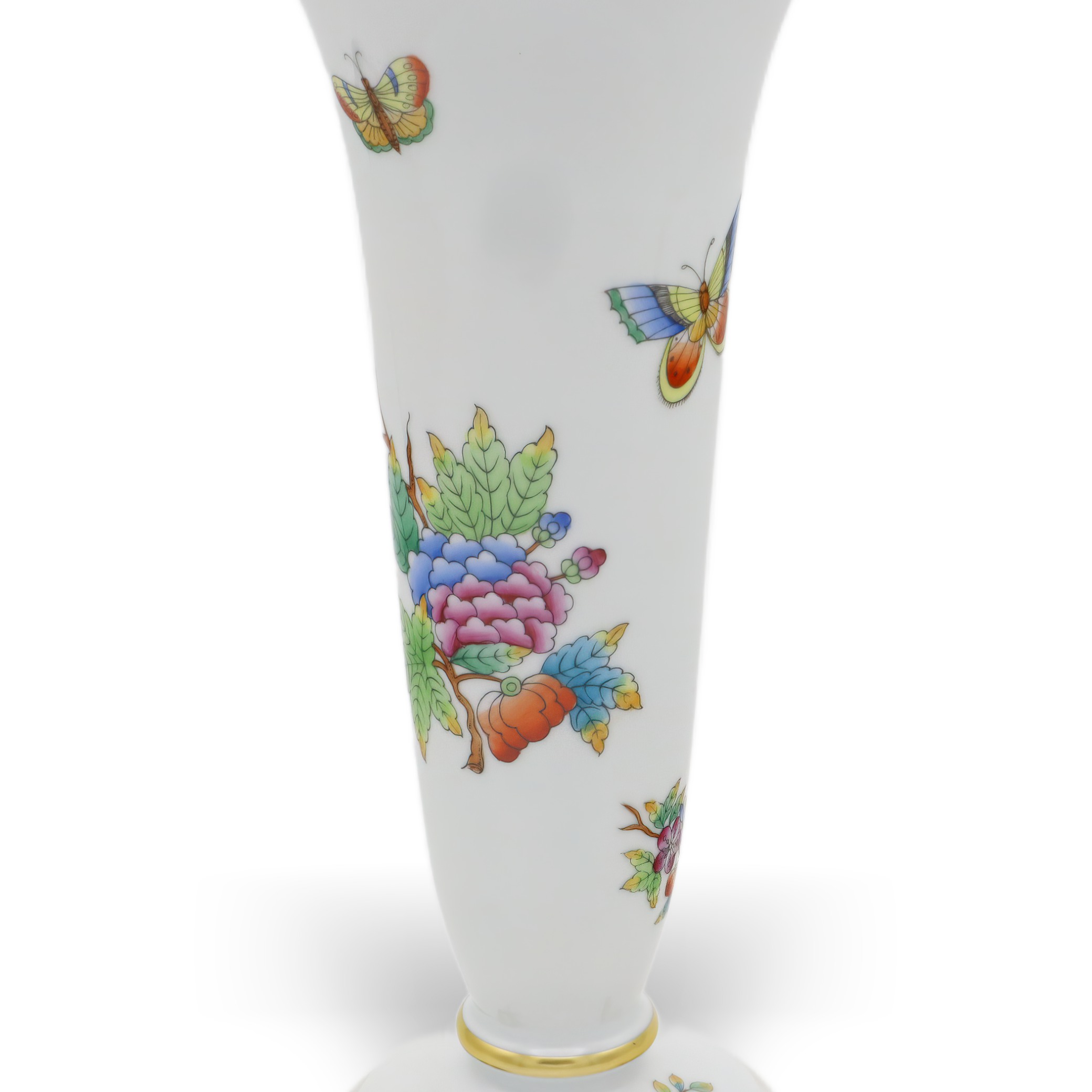 Herend Queen Victoria Trompetenvase - Handbemaltes Porzellan - Schmetterlingsmotiv Thumbnail for Herend Queen Victoria Trompetenvase - Handbemaltes Porzellan - Schmetterlingsmotiv