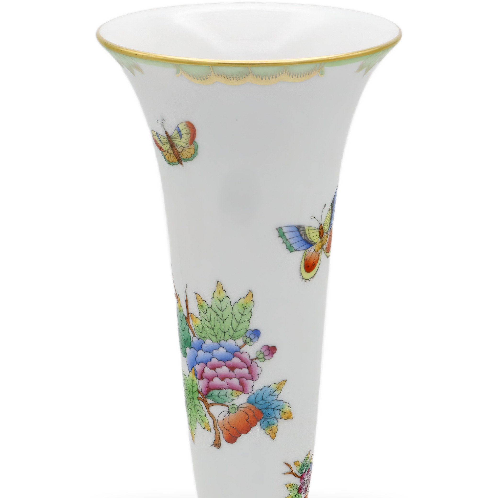 Herend Queen Victoria Trompetenvase - Handbemaltes Porzellan - Schmetterlingsmotiv Thumbnail for Herend Queen Victoria Trompetenvase - Handbemaltes Porzellan - Schmetterlingsmotiv