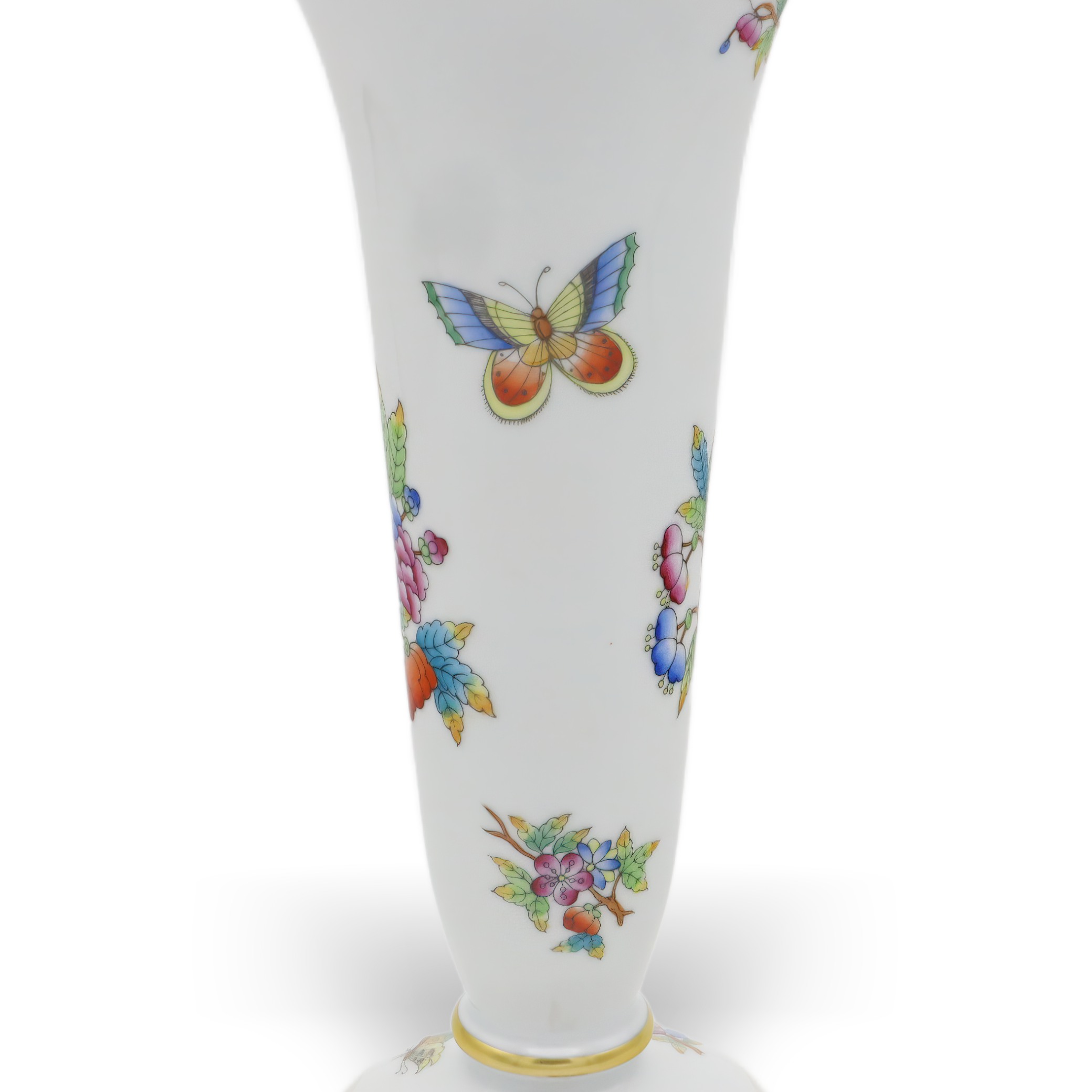 Herend Queen Victoria Trompetenvase - Handbemaltes Porzellan - Schmetterlingsmotiv Thumbnail for Herend Queen Victoria Trompetenvase - Handbemaltes Porzellan - Schmetterlingsmotiv