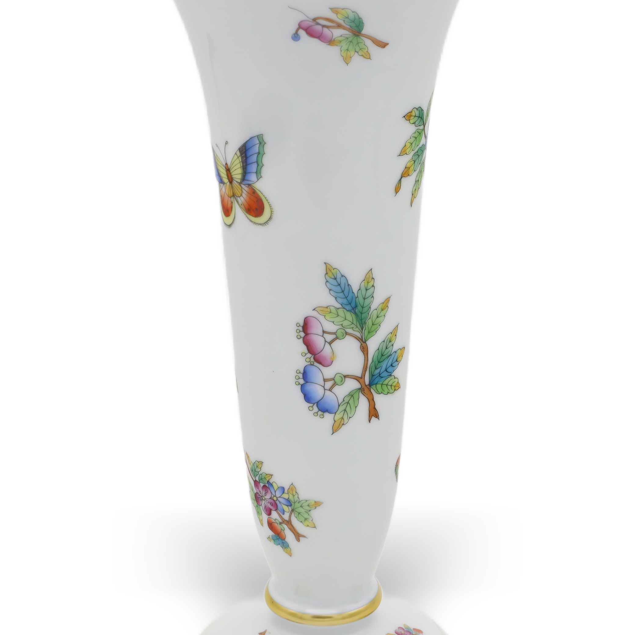 Herend Queen Victoria Trompetenvase - Handbemaltes Porzellan - Schmetterlingsmotiv Thumbnail for Herend Queen Victoria Trompetenvase - Handbemaltes Porzellan - Schmetterlingsmotiv