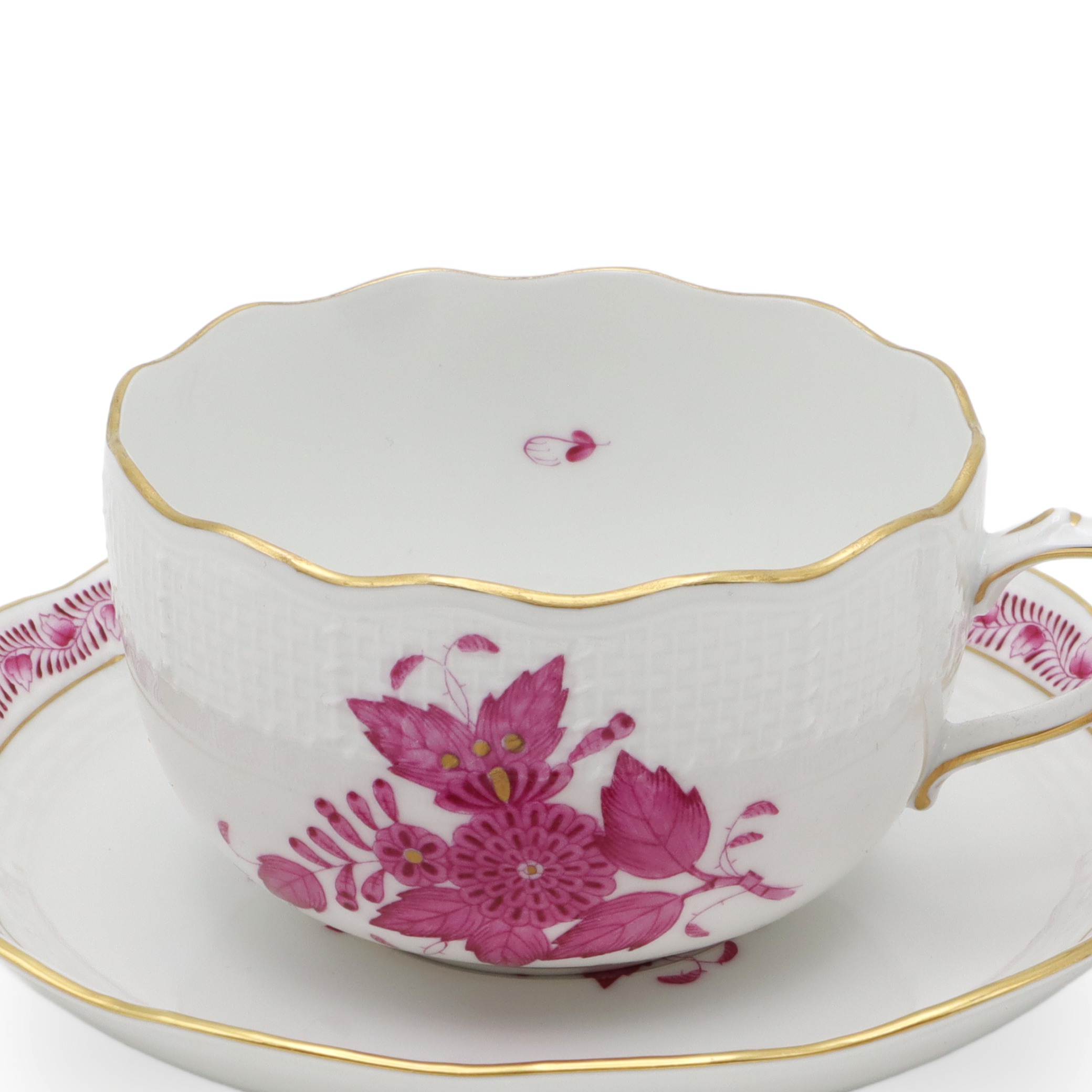 Antike Herend Tee Kaffee Tasse Mit Untertasse - Apponyi Purpur Muster - Ungarn Porzellan - Handbemalt - Vintage Sammlerstück Thumbnail for Antike Herend Tee Kaffee Tasse Mit Untertasse - Apponyi Purpur Muster - Ungarn Porzellan - Handbemalt - Vintage Sammlerstück