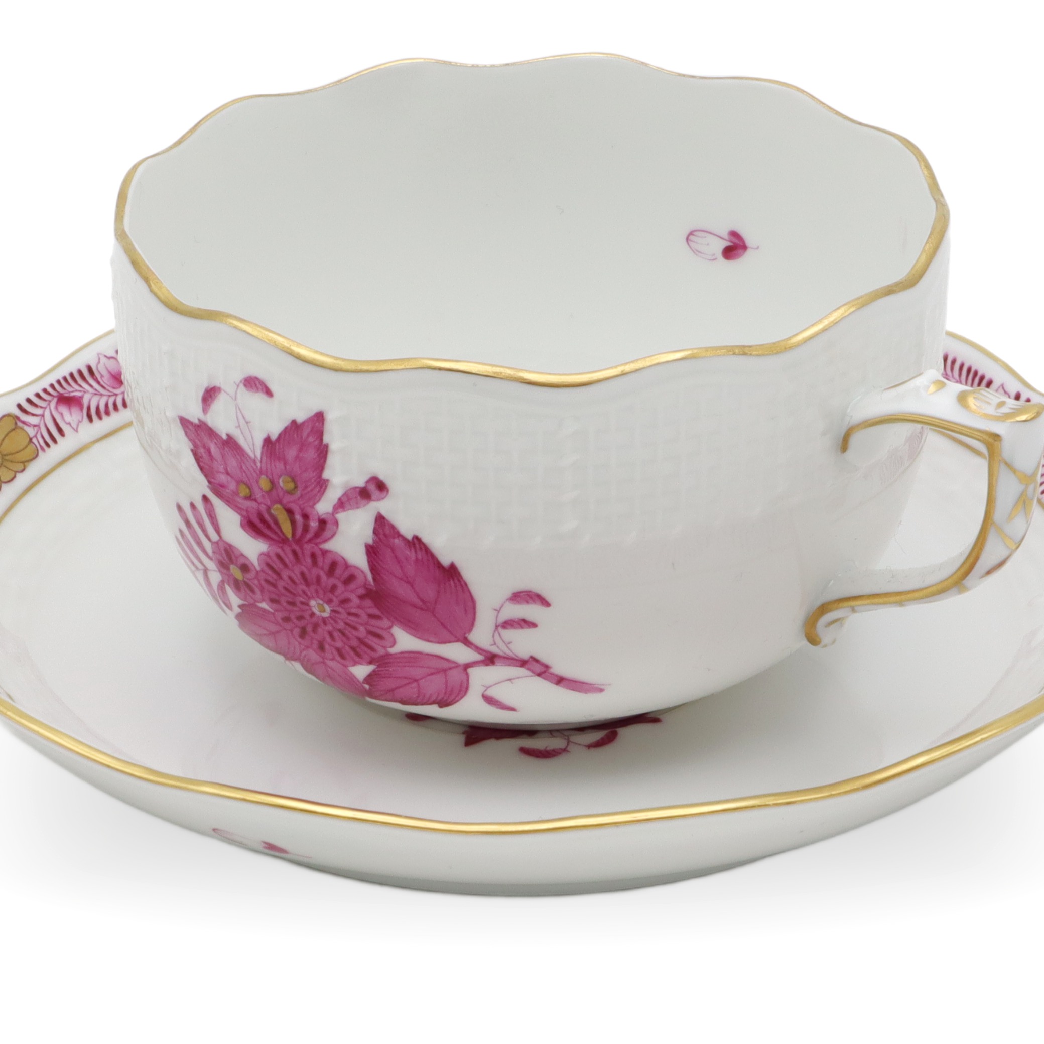 Antike Herend Tee Kaffee Tasse Mit Untertasse - Apponyi Purpur Muster - Ungarn Porzellan - Handbemalt - Vintage Sammlerstück Thumbnail for Antike Herend Tee Kaffee Tasse Mit Untertasse - Apponyi Purpur Muster - Ungarn Porzellan - Handbemalt - Vintage Sammlerstück