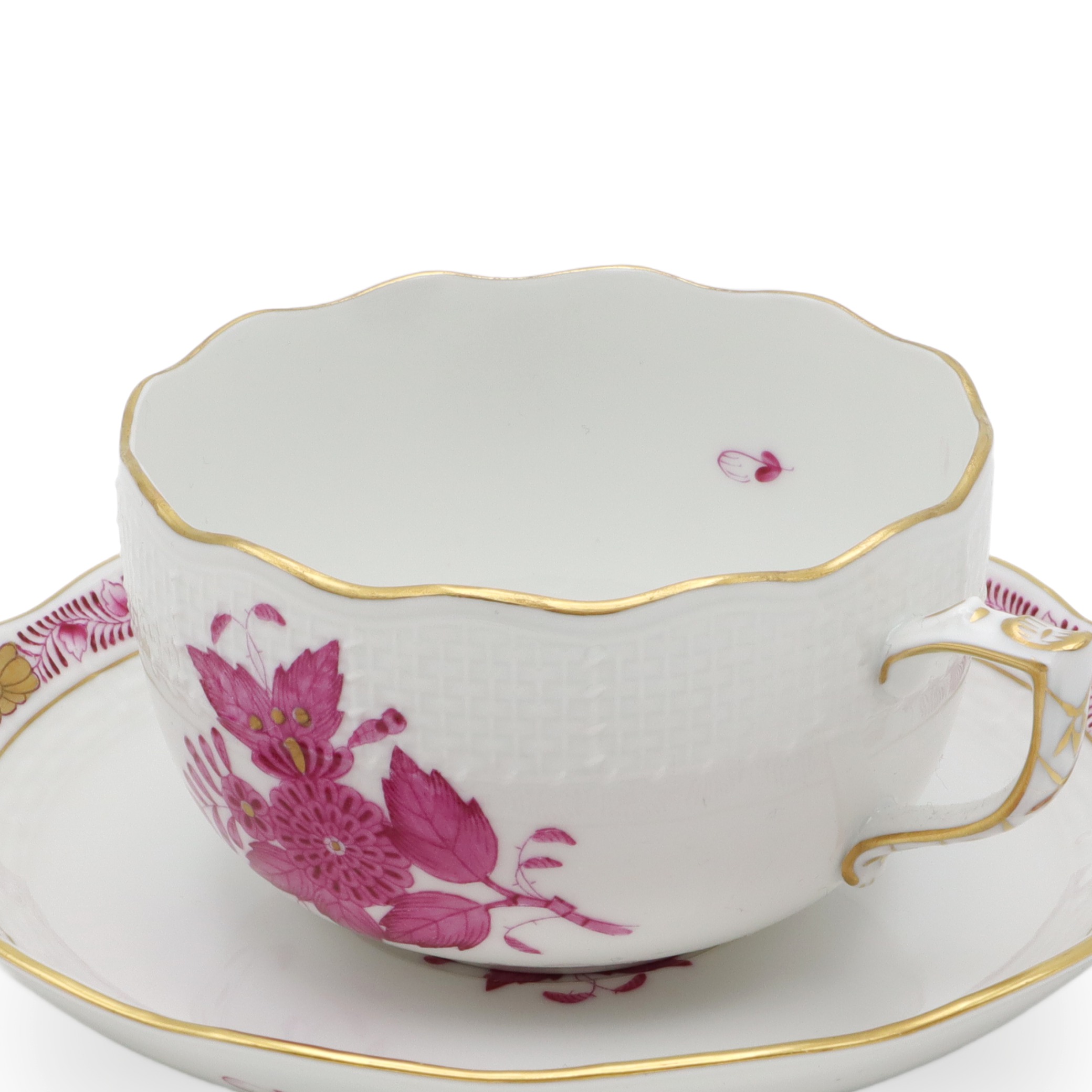 Antike Herend Tee Kaffee Tasse Mit Untertasse - Apponyi Purpur Muster - Ungarn Porzellan - Handbemalt - Vintage Sammlerstück Thumbnail for Antike Herend Tee Kaffee Tasse Mit Untertasse - Apponyi Purpur Muster - Ungarn Porzellan - Handbemalt - Vintage Sammlerstück