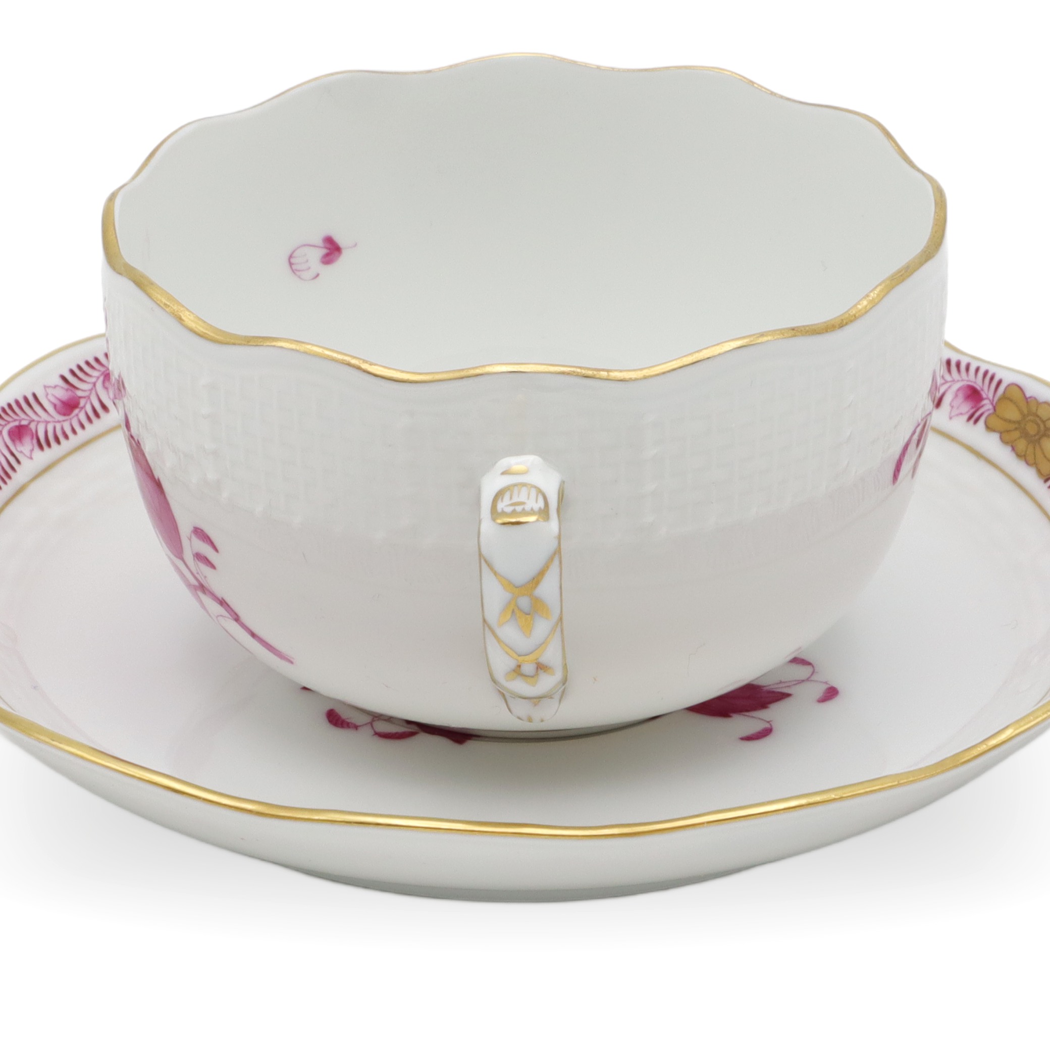 Antike Herend Tee Kaffee Tasse Mit Untertasse - Apponyi Purpur Muster - Ungarn Porzellan - Handbemalt - Vintage Sammlerstück Thumbnail for Antike Herend Tee Kaffee Tasse Mit Untertasse - Apponyi Purpur Muster - Ungarn Porzellan - Handbemalt - Vintage Sammlerstück