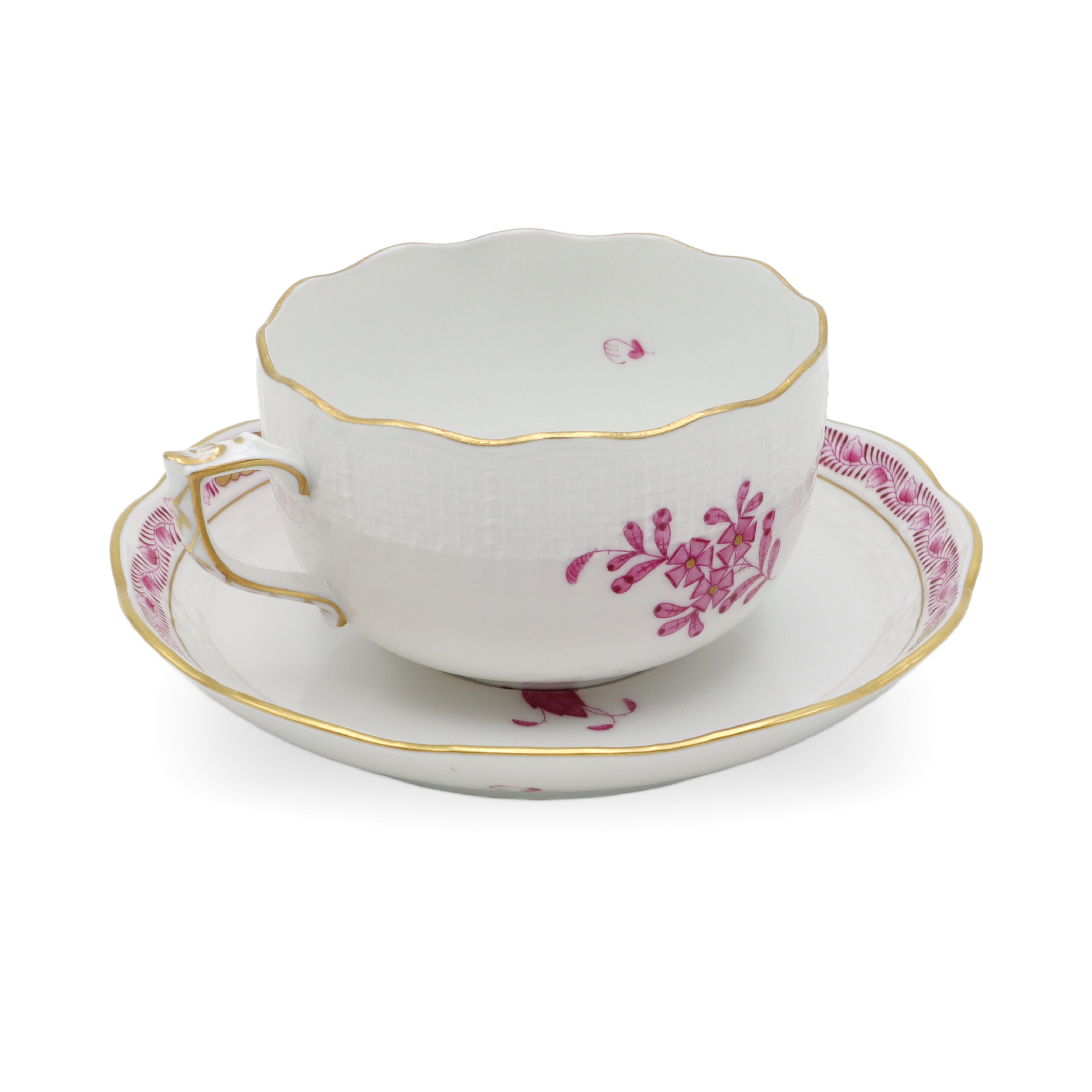 Antike Herend Tee Kaffee Tasse Mit Untertasse - Apponyi Purpur Muster - Ungarn Porzellan - Handbemalt - Vintage Sammlerstück Thumbnail for Antike Herend Tee Kaffee Tasse Mit Untertasse - Apponyi Purpur Muster - Ungarn Porzellan - Handbemalt - Vintage Sammlerstück