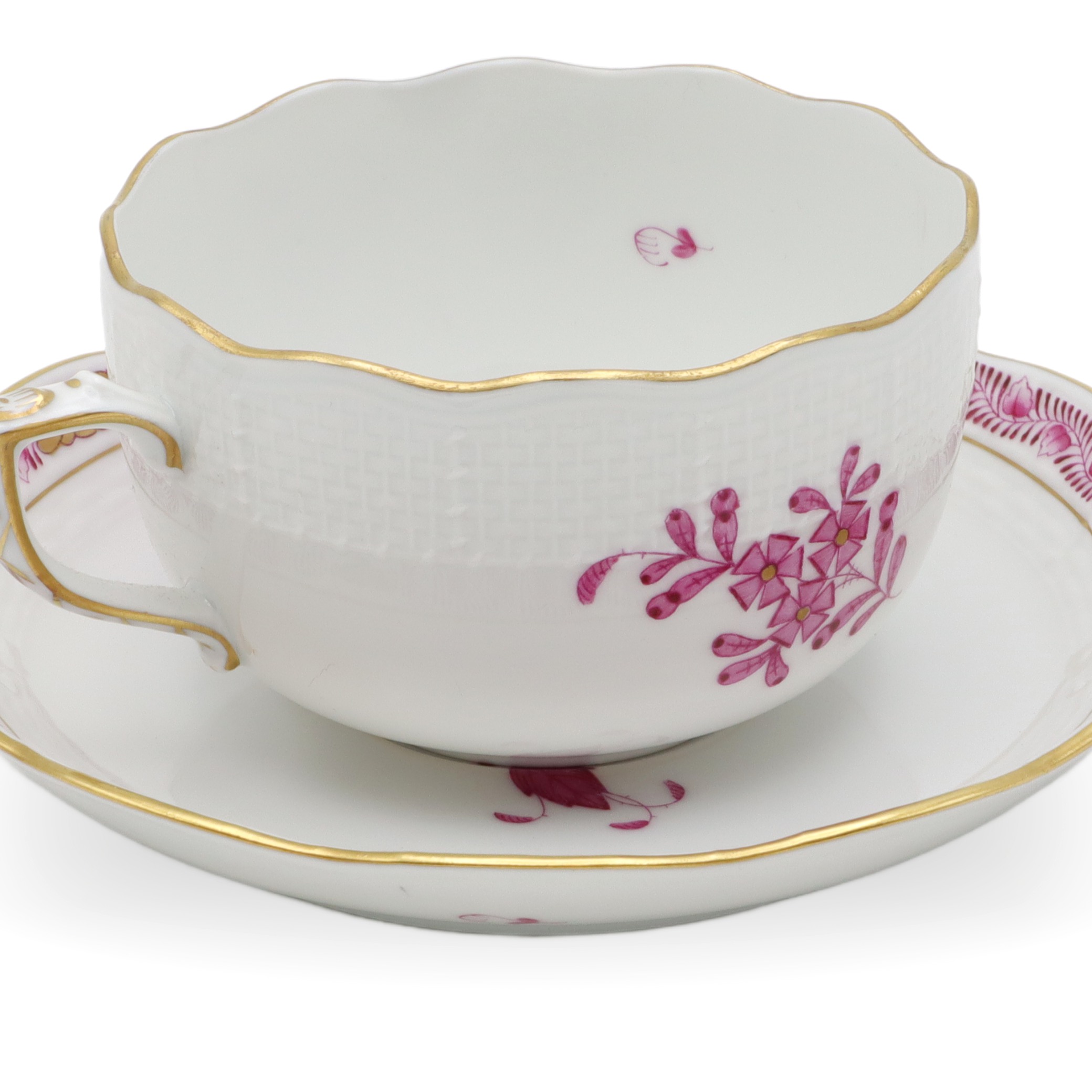 Antike Herend Tee Kaffee Tasse Mit Untertasse - Apponyi Purpur Muster - Ungarn Porzellan - Handbemalt - Vintage Sammlerstück Thumbnail for Antike Herend Tee Kaffee Tasse Mit Untertasse - Apponyi Purpur Muster - Ungarn Porzellan - Handbemalt - Vintage Sammlerstück