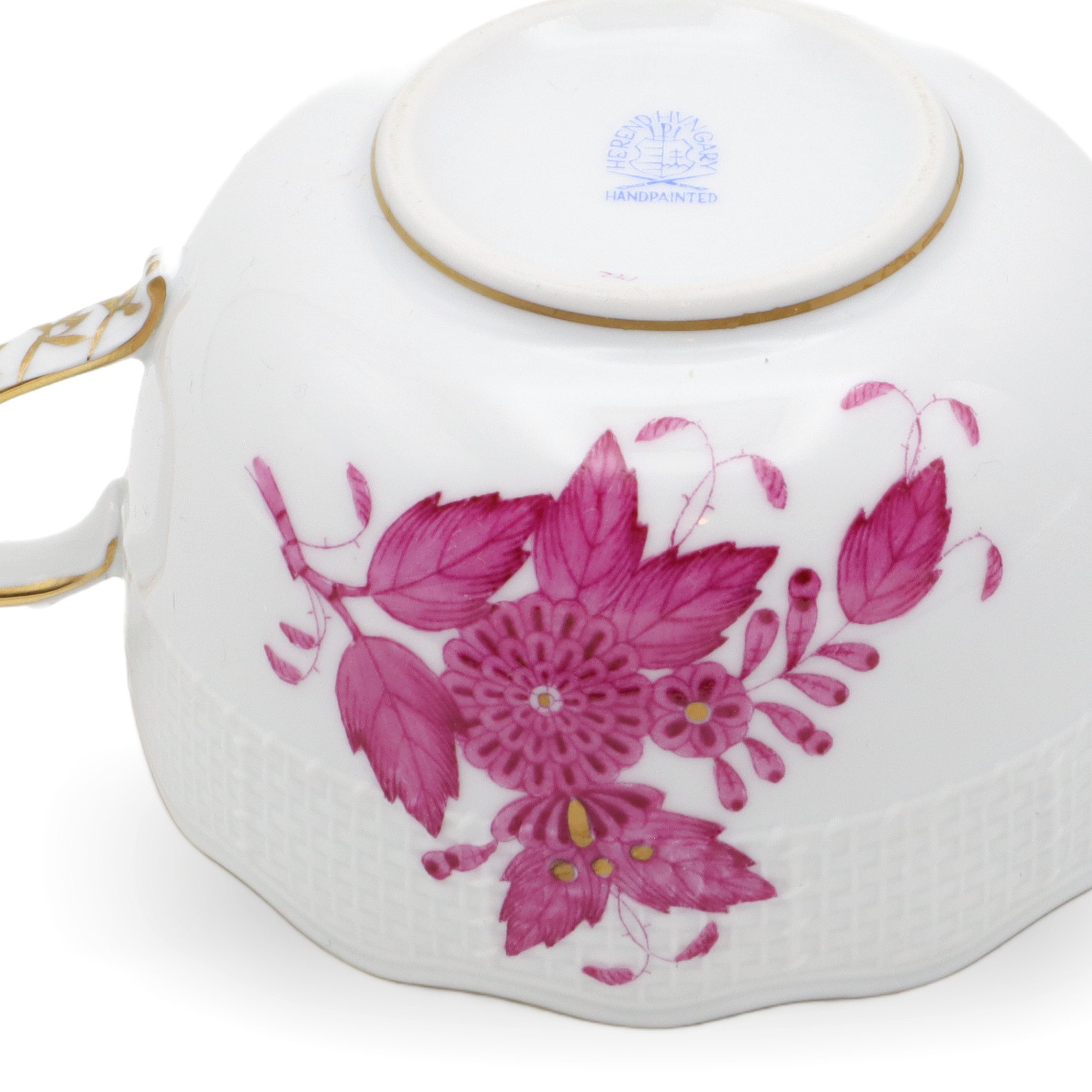 Antike Herend Tee Kaffee Tasse Mit Untertasse - Apponyi Purpur Muster - Ungarn Porzellan - Handbemalt - Vintage Sammlerstück Thumbnail for Antike Herend Tee Kaffee Tasse Mit Untertasse - Apponyi Purpur Muster - Ungarn Porzellan - Handbemalt - Vintage Sammlerstück