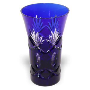 Bohemia Blue Handgeschliffene Kristallvase - Czech Glass Decor