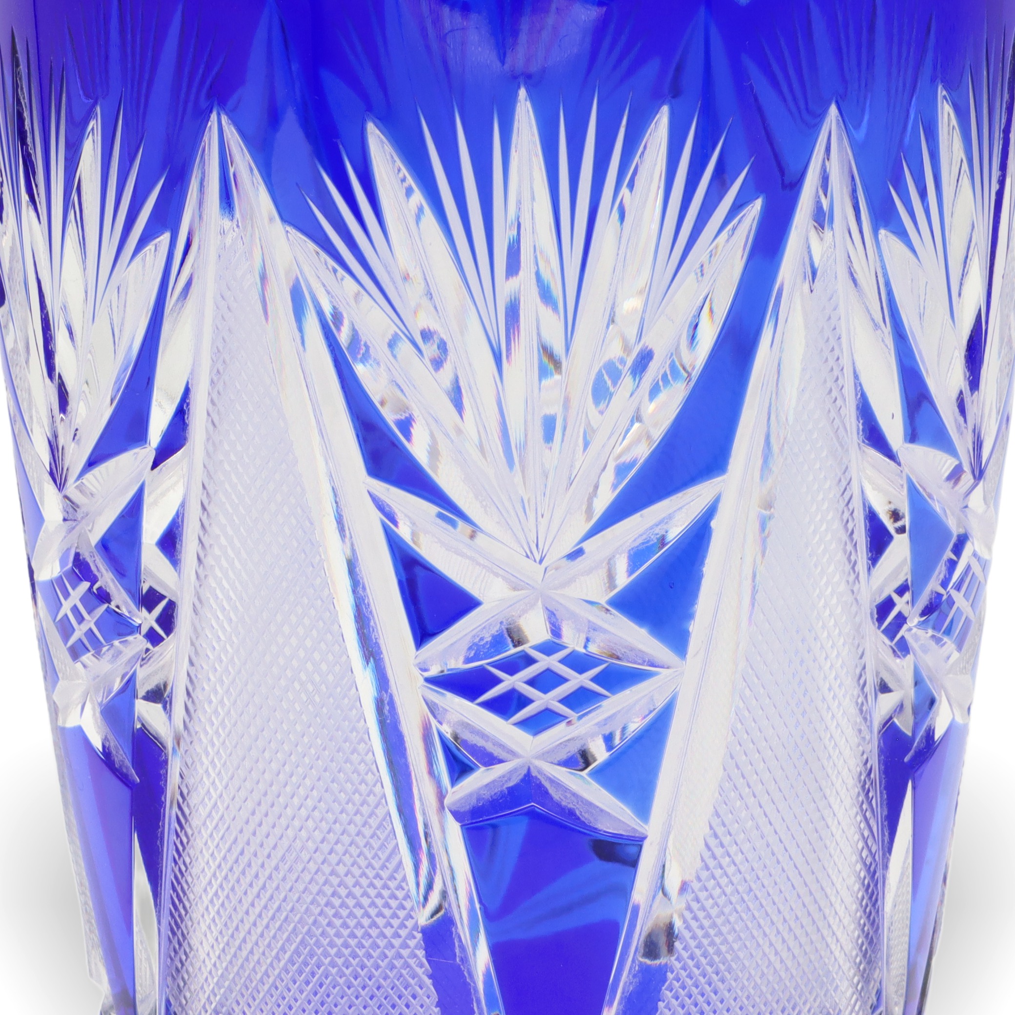 Bohemia Crystal Glas - Handgeschliffen - Blaue Luxusvase - Tschechische Vintage-Kobaltvase - Mittelpunkt Thumbnail for Bohemia Crystal Glas - Handgeschliffen - Blaue Luxusvase - Tschechische Vintage-Kobaltvase - Mittelpunkt