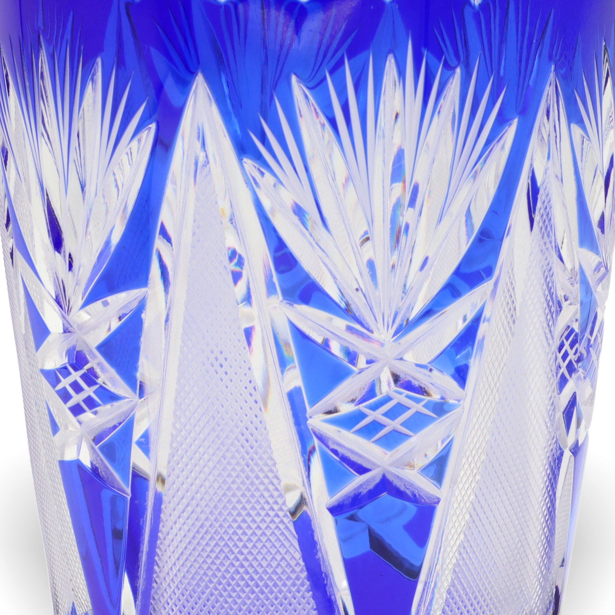 Bohemia Crystal Glas - Handgeschliffen - Blaue Luxusvase - Tschechische Vintage-Kobaltvase - Mittelpunkt Thumbnail for Bohemia Crystal Glas - Handgeschliffen - Blaue Luxusvase - Tschechische Vintage-Kobaltvase - Mittelpunkt