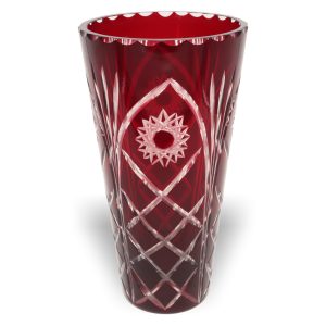 Bohemia Kristallglas - Handgeschliffene Weinglas-Farben Vase - Tschechische Vintage Kunstglas Deko