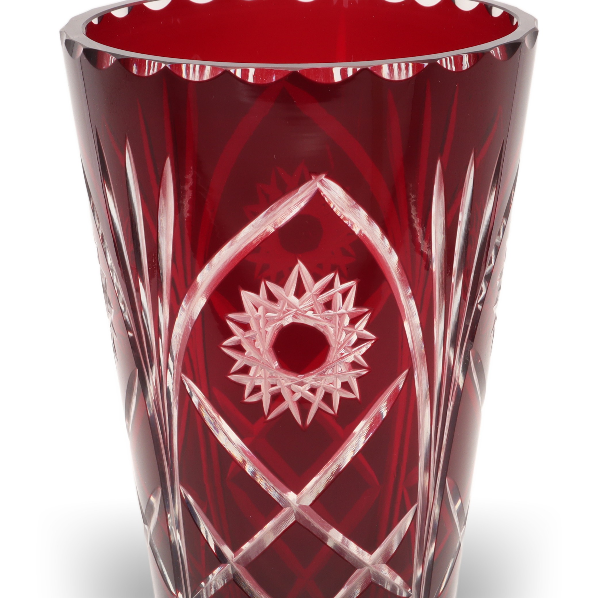 Bohemia Kristallglas - Handgeschliffene Weinglas-Farben Vase - Tschechische Vintage Kunstglas Deko Thumbnail for Bohemia Kristallglas - Handgeschliffene Weinglas-Farben Vase - Tschechische Vintage Kunstglas Deko