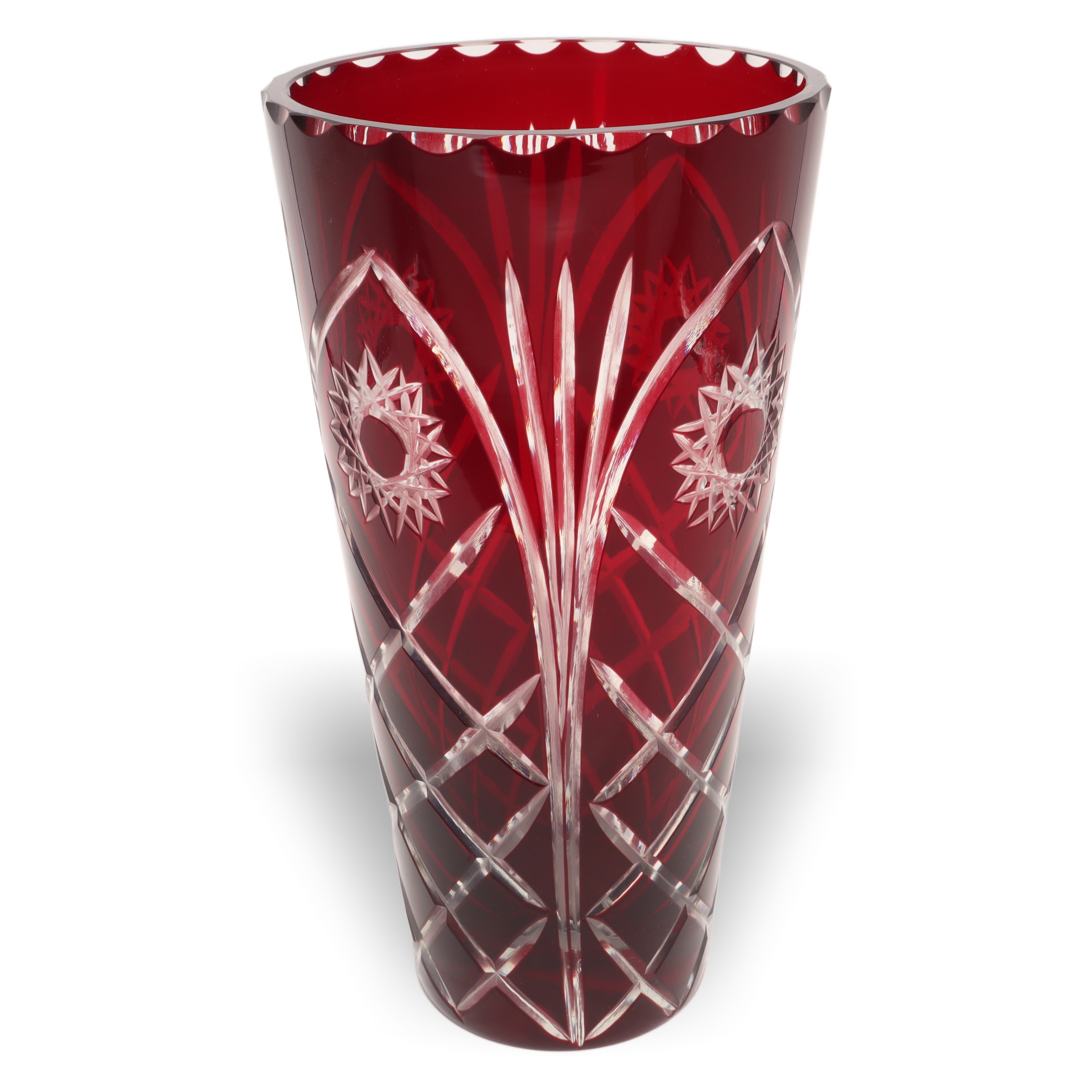 Bohemia Kristallglas - Handgeschliffene Weinglas-Farben Vase - Tschechische Vintage Kunstglas Deko Thumbnail for Bohemia Kristallglas - Handgeschliffene Weinglas-Farben Vase - Tschechische Vintage Kunstglas Deko