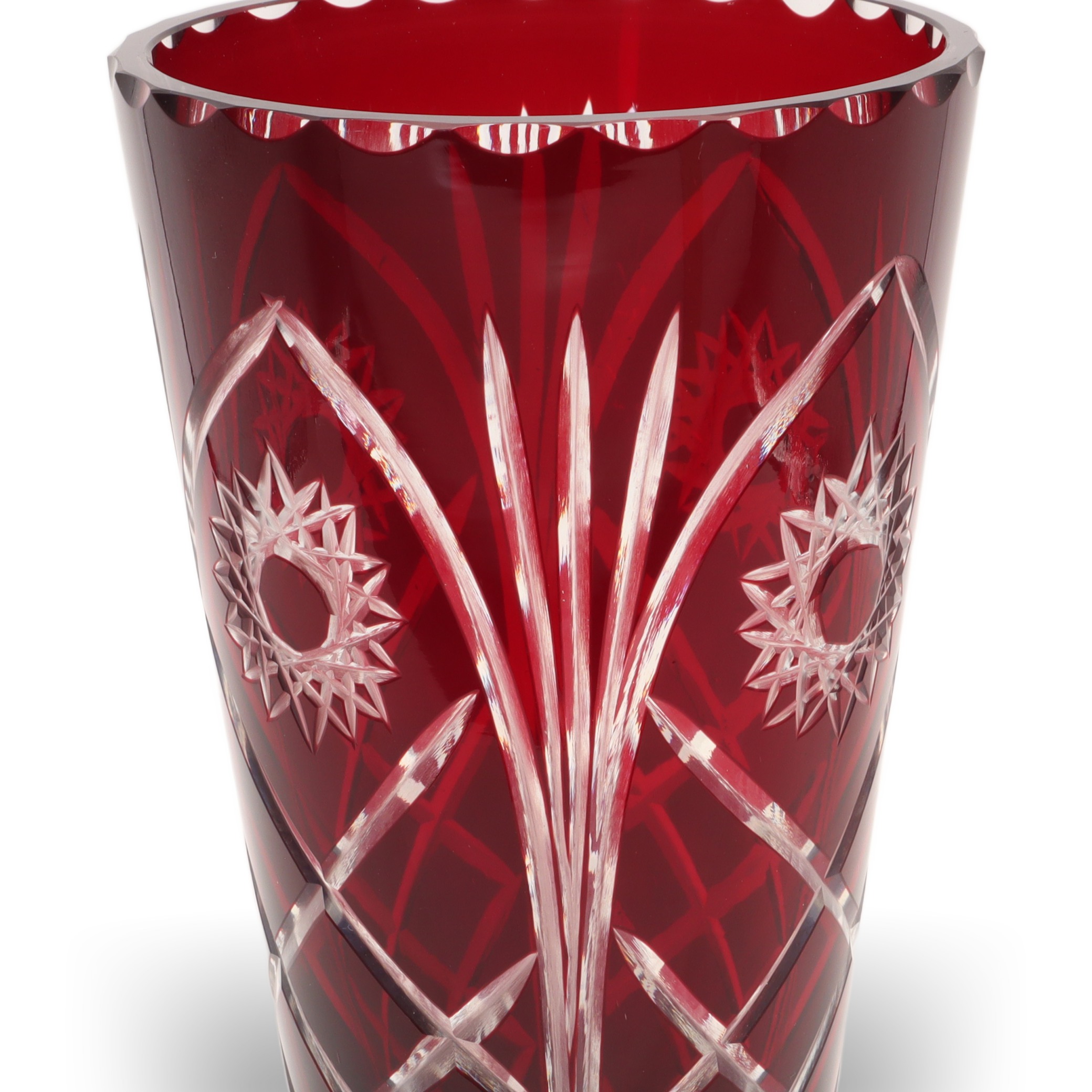 Bohemia Kristallglas - Handgeschliffene Weinglas-Farben Vase - Tschechische Vintage Kunstglas Deko Thumbnail for Bohemia Kristallglas - Handgeschliffene Weinglas-Farben Vase - Tschechische Vintage Kunstglas Deko