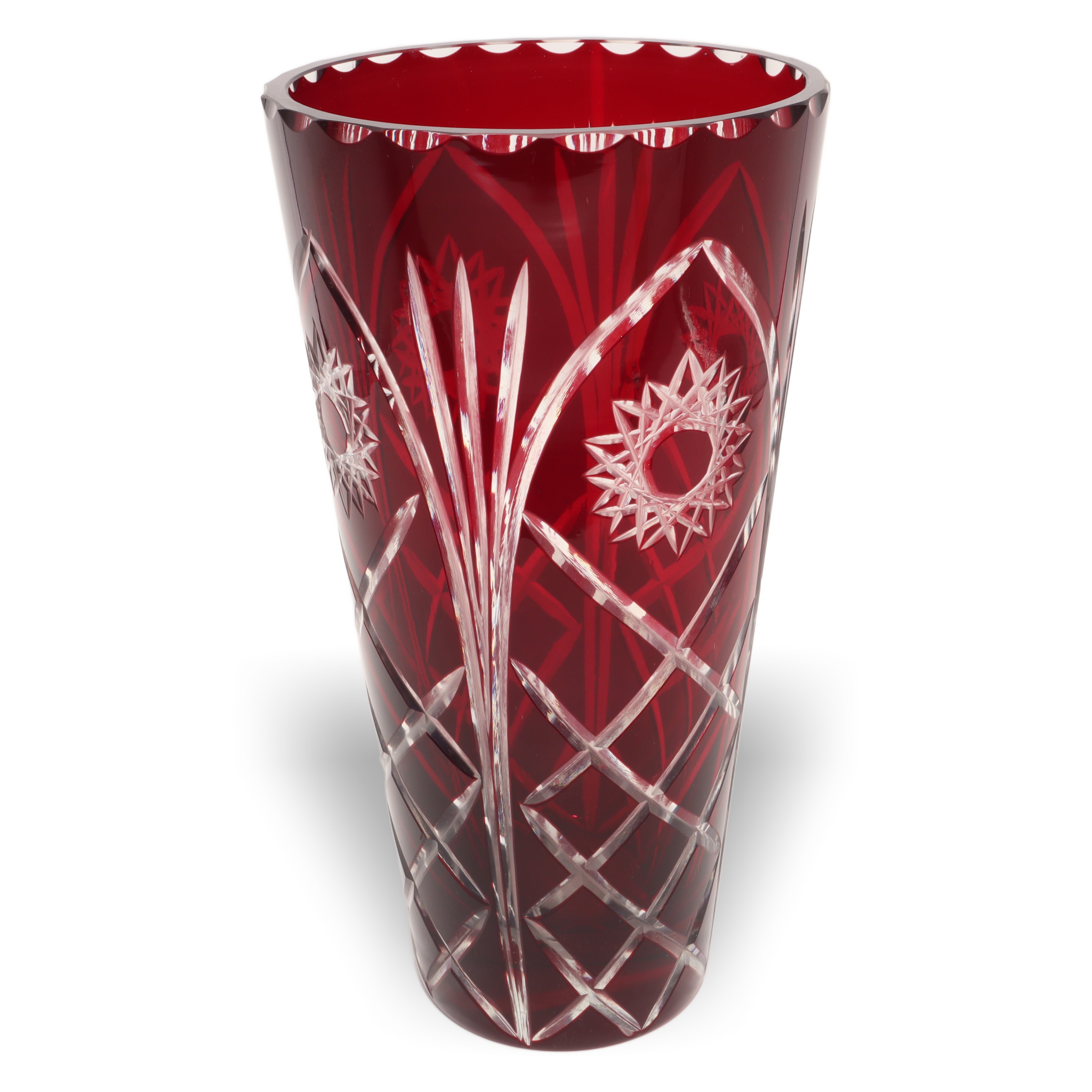 Bohemia Kristallglas - Handgeschliffene Weinglas-Farben Vase - Tschechische Vintage Kunstglas Deko Thumbnail for Bohemia Kristallglas - Handgeschliffene Weinglas-Farben Vase - Tschechische Vintage Kunstglas Deko