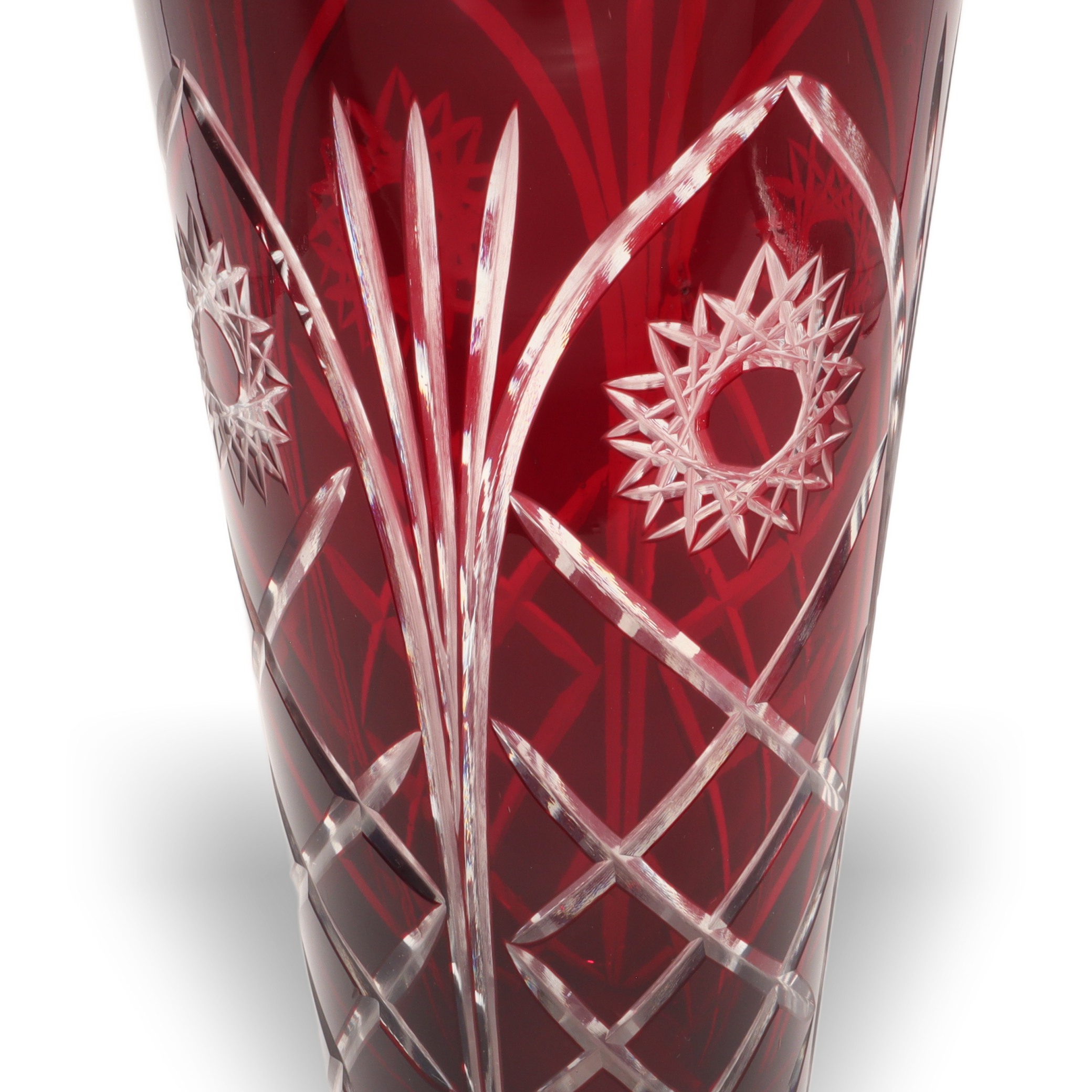 Bohemia Kristallglas - Handgeschliffene Weinglas-Farben Vase - Tschechische Vintage Kunstglas Deko Thumbnail for Bohemia Kristallglas - Handgeschliffene Weinglas-Farben Vase - Tschechische Vintage Kunstglas Deko