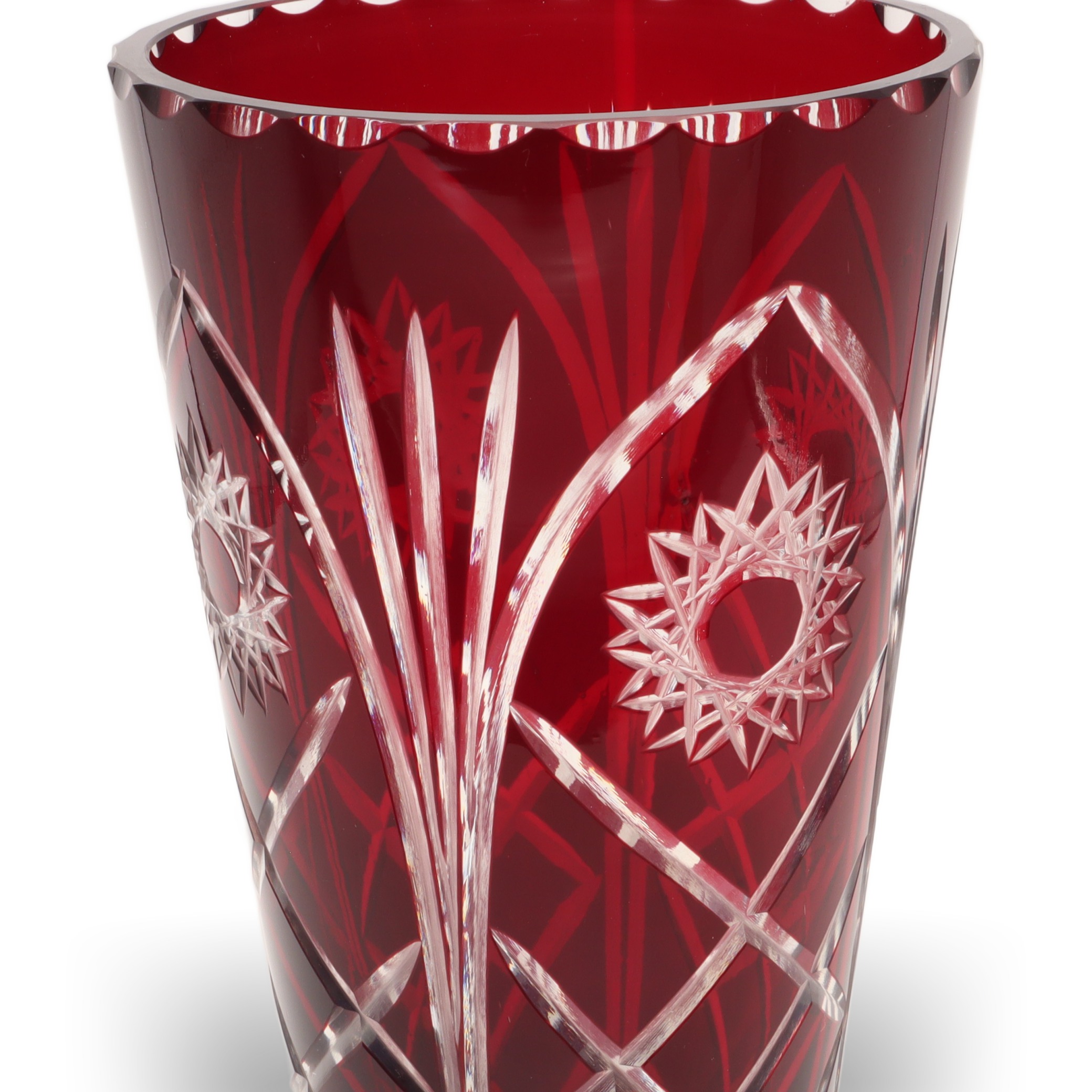 Bohemia Kristallglas - Handgeschliffene Weinglas-Farben Vase - Tschechische Vintage Kunstglas Deko Thumbnail for Bohemia Kristallglas - Handgeschliffene Weinglas-Farben Vase - Tschechische Vintage Kunstglas Deko