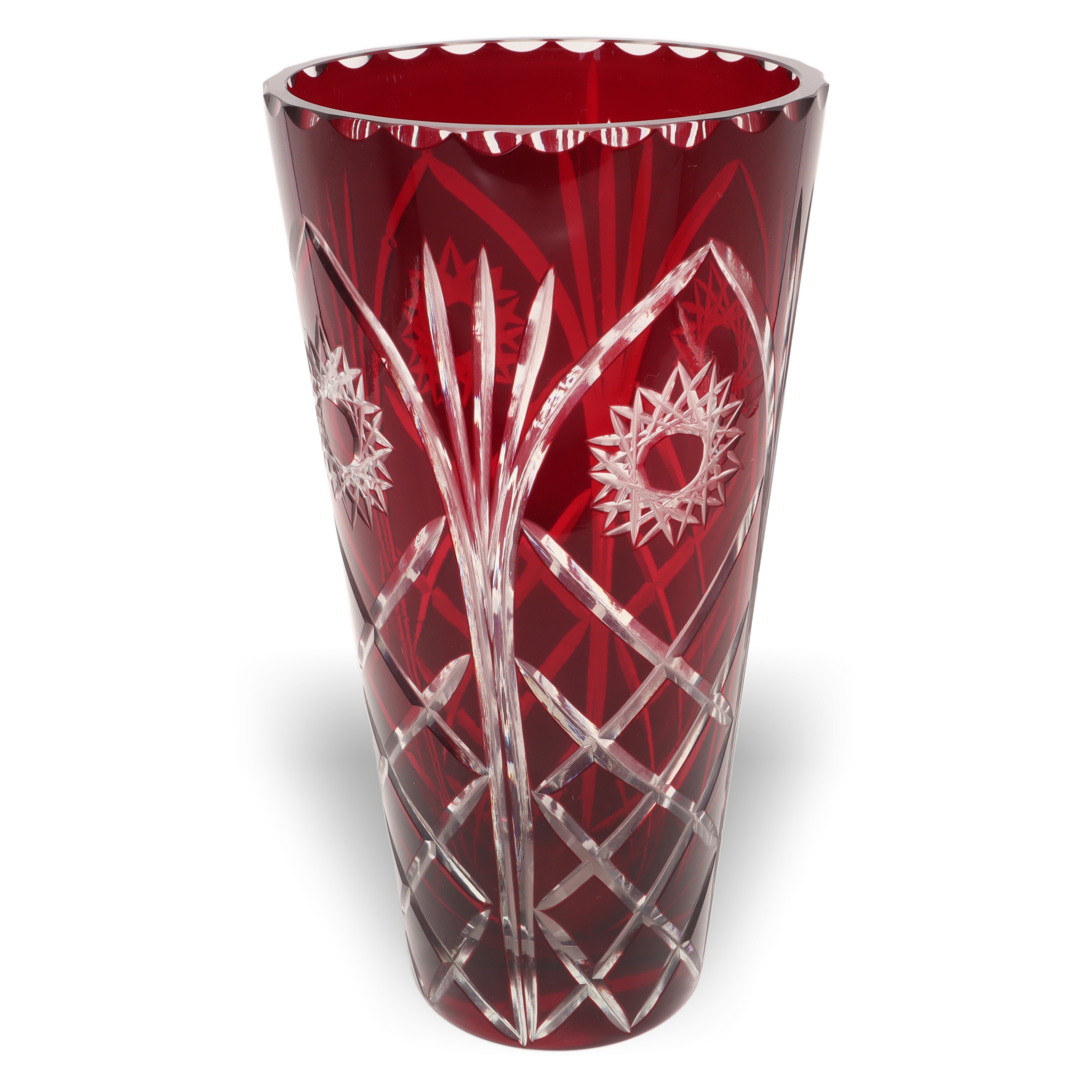 Bohemia Kristallglas - Handgeschliffene Weinglas-Farben Vase - Tschechische Vintage Kunstglas Deko Thumbnail for Bohemia Kristallglas - Handgeschliffene Weinglas-Farben Vase - Tschechische Vintage Kunstglas Deko