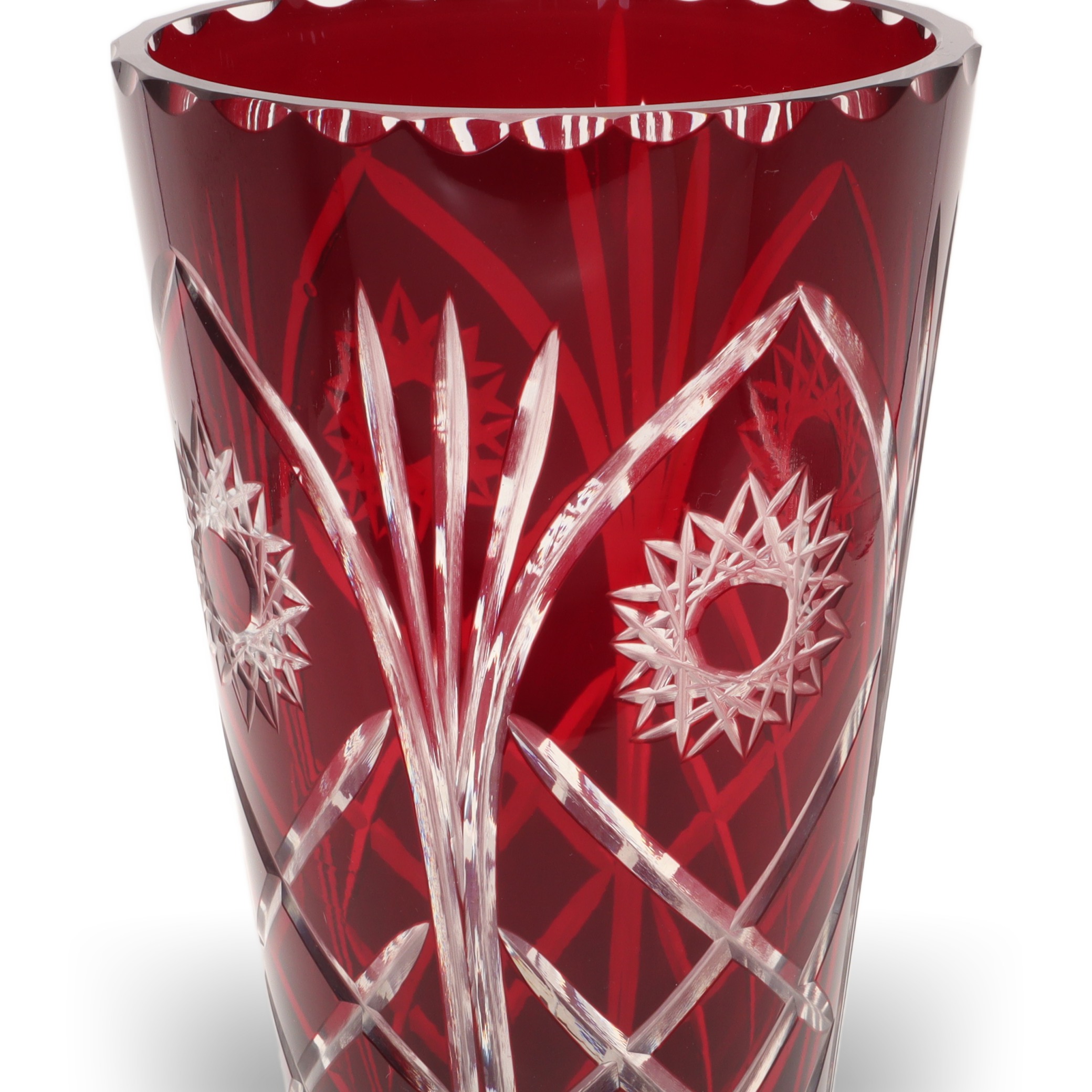 Bohemia Kristallglas - Handgeschliffene Weinglas-Farben Vase - Tschechische Vintage Kunstglas Deko Thumbnail for Bohemia Kristallglas - Handgeschliffene Weinglas-Farben Vase - Tschechische Vintage Kunstglas Deko