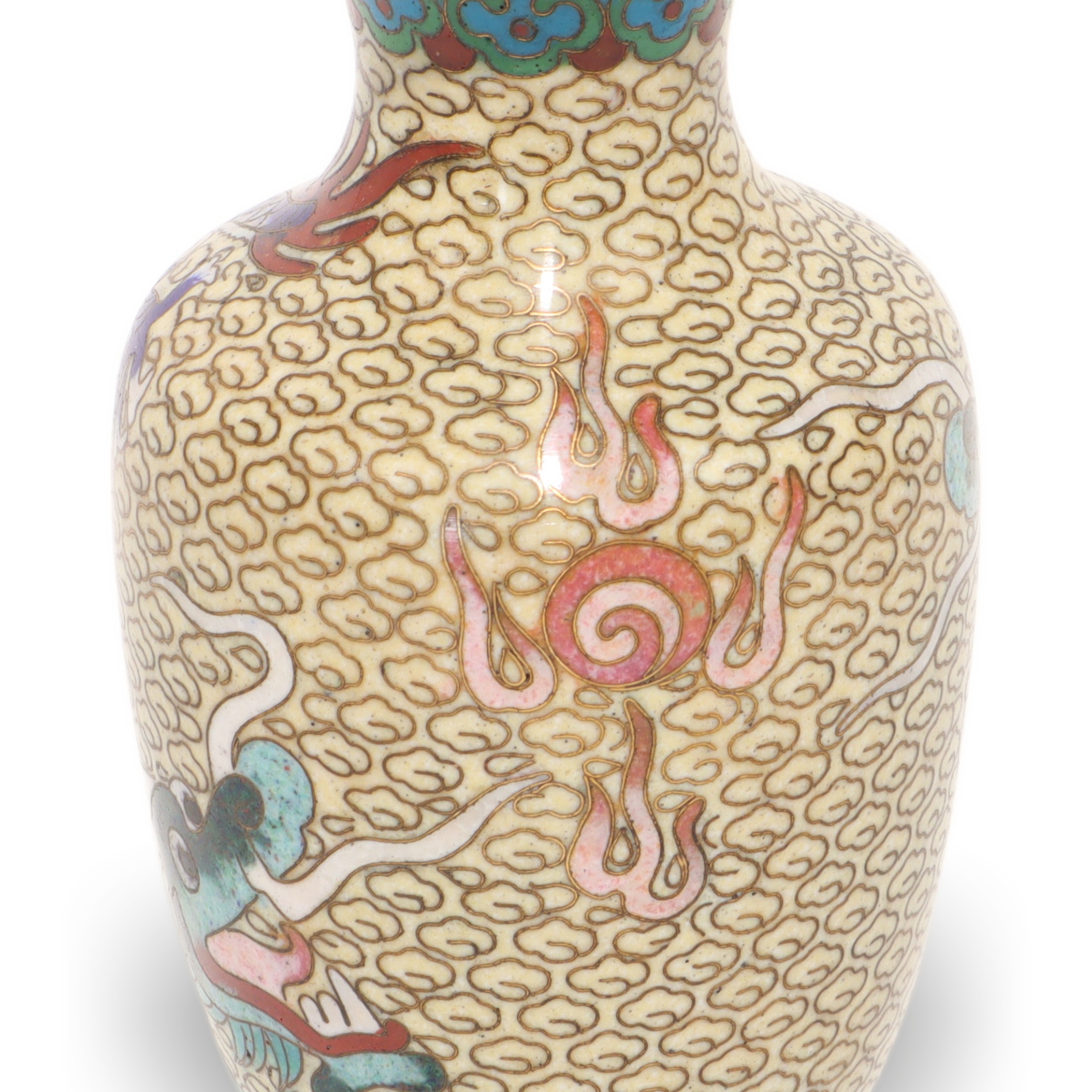 Chinesische Drachenvase - Cloisonné - Emaille - Messing - Vintage Asia Dekor Thumbnail for Chinesische Drachenvase - Cloisonné - Emaille - Messing - Vintage Asia Dekor