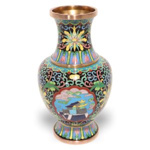 Cloisonné Messingvase China - Vintage Emaille - Florale Dekoration