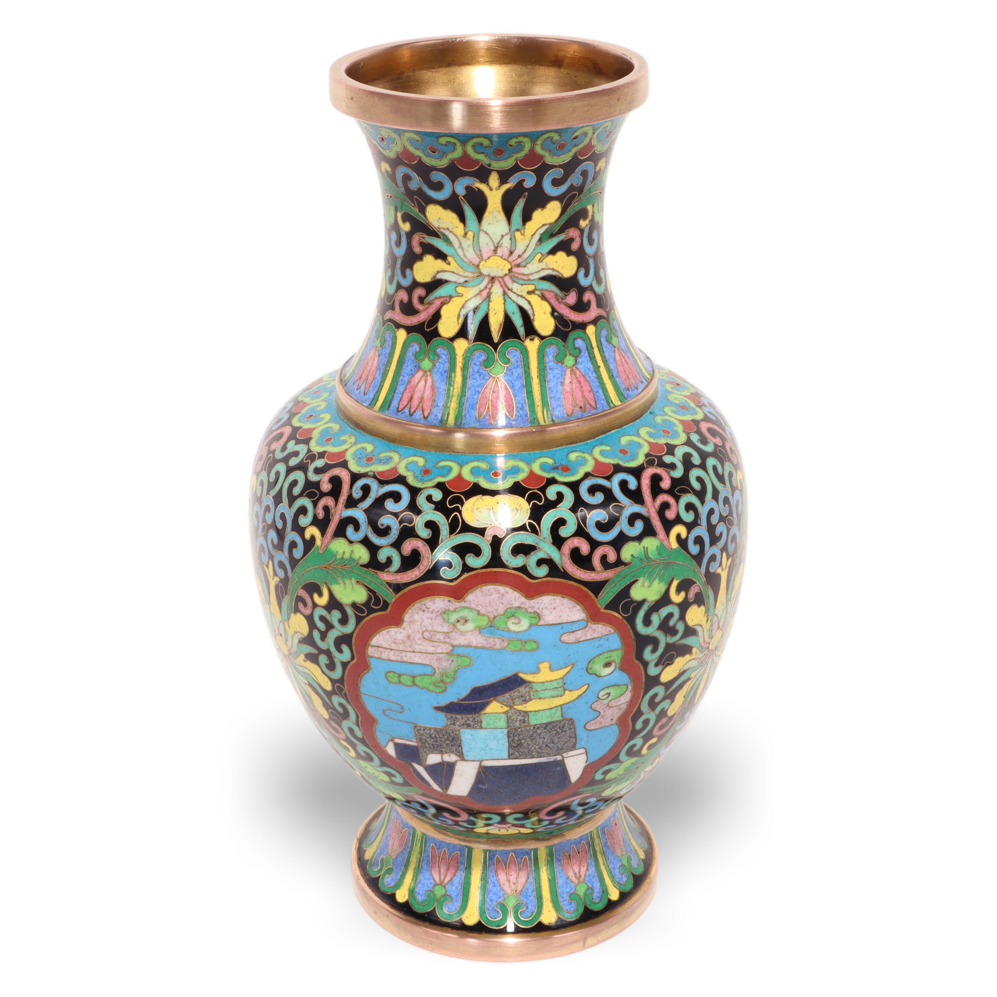 Cloisonné Messingvase China - Vintage Emaille - Florale Dekoration Cloisonné Messingvase China - Vintage Emaille - Florale Dekoration