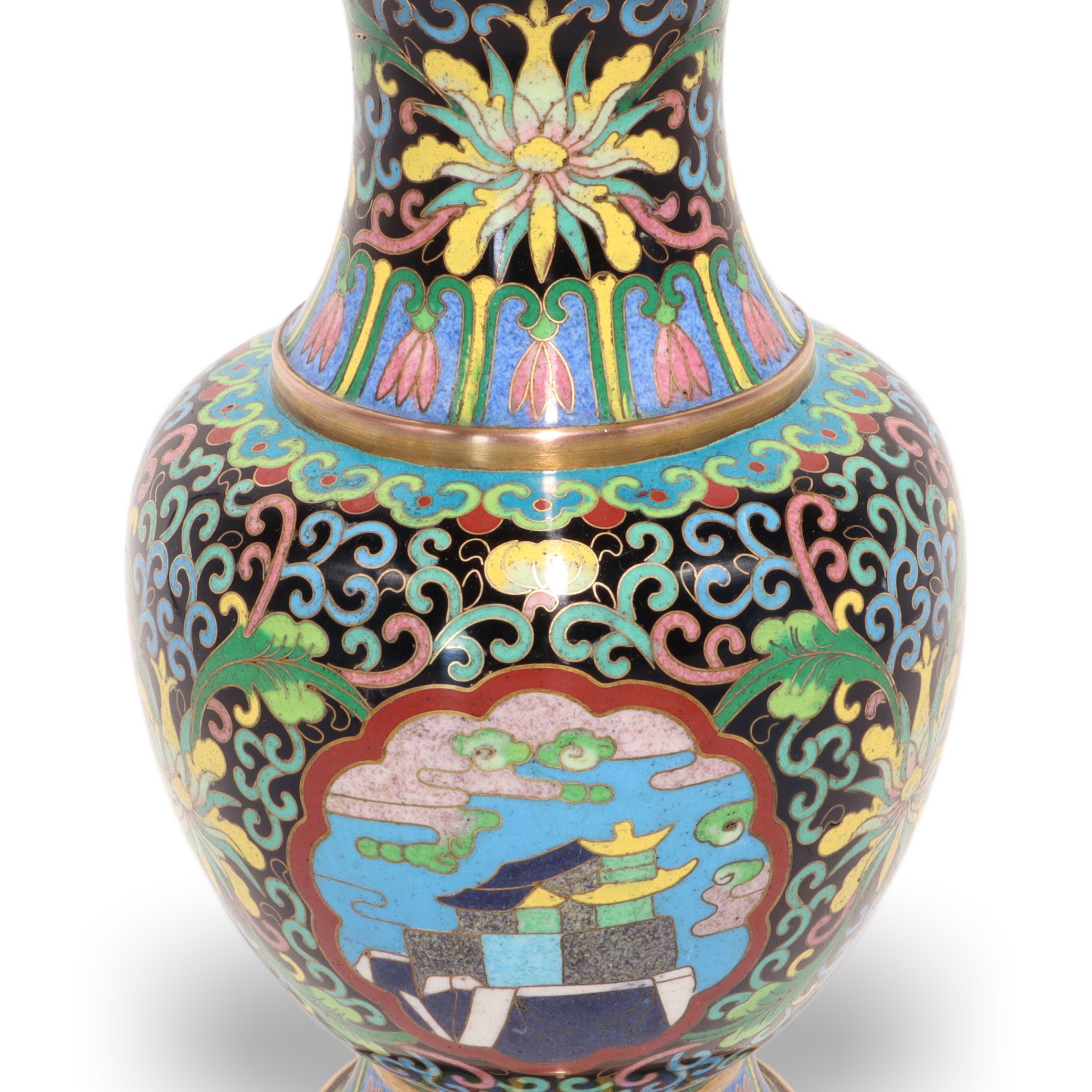 Cloisonné Messingvase China - Vintage Emaille - Florale Dekoration Thumbnail for Cloisonné Messingvase China - Vintage Emaille - Florale Dekoration