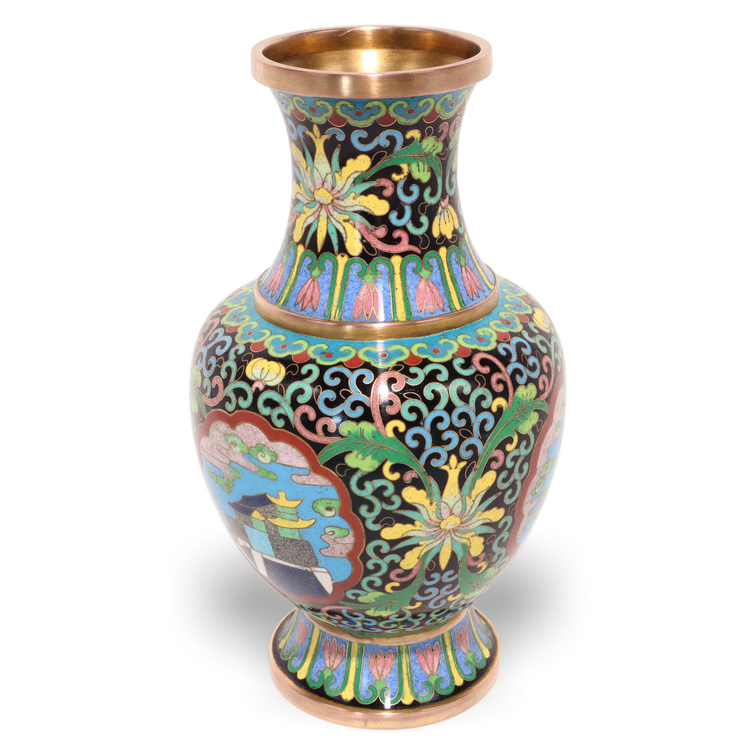 Cloisonné Messingvase China - Vintage Emaille - Florale Dekoration Thumbnail for Cloisonné Messingvase China - Vintage Emaille - Florale Dekoration