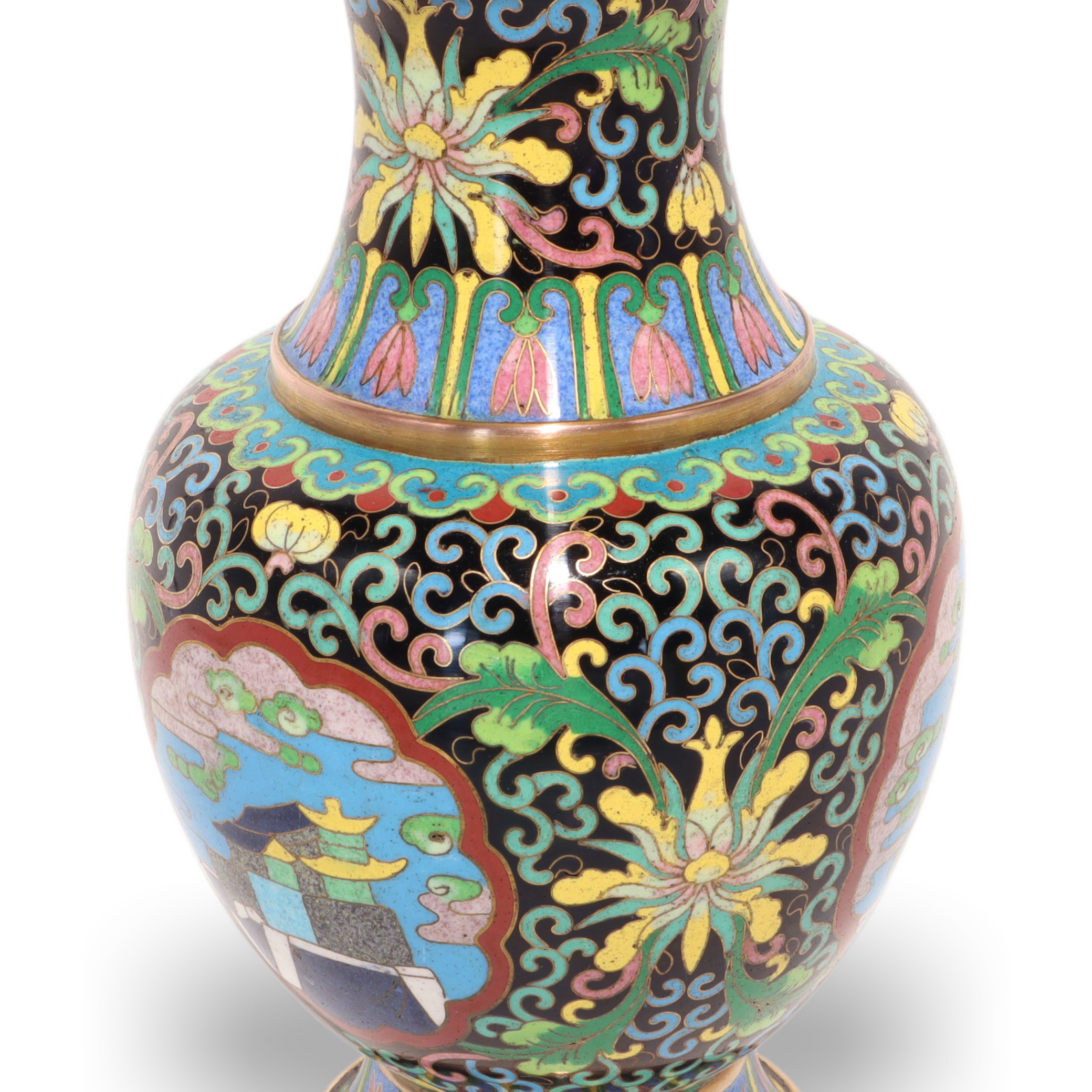 Cloisonné Messingvase China - Vintage Emaille - Florale Dekoration Thumbnail for Cloisonné Messingvase China - Vintage Emaille - Florale Dekoration
