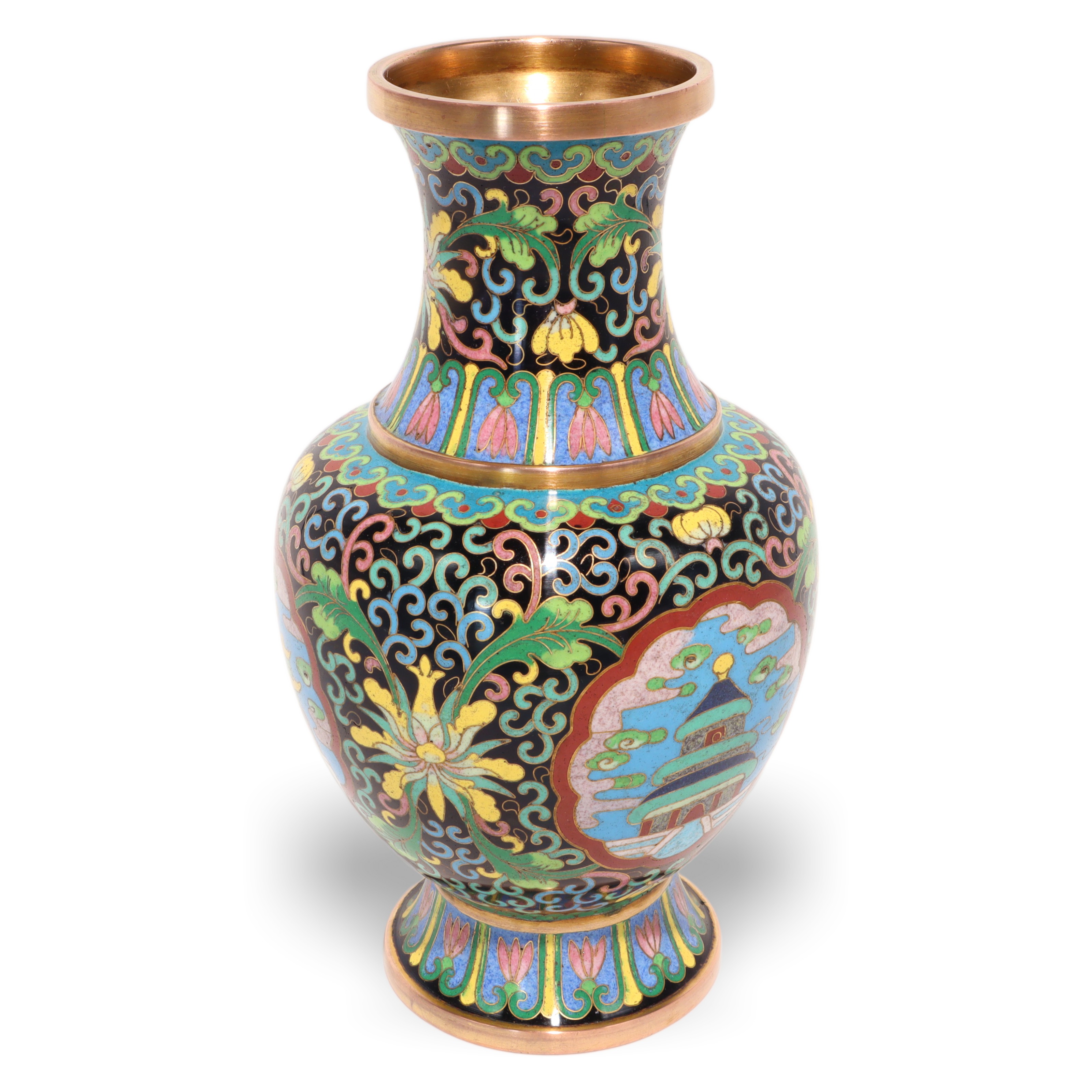 Cloisonné Messingvase China - Vintage Emaille - Florale Dekoration Thumbnail for Cloisonné Messingvase China - Vintage Emaille - Florale Dekoration