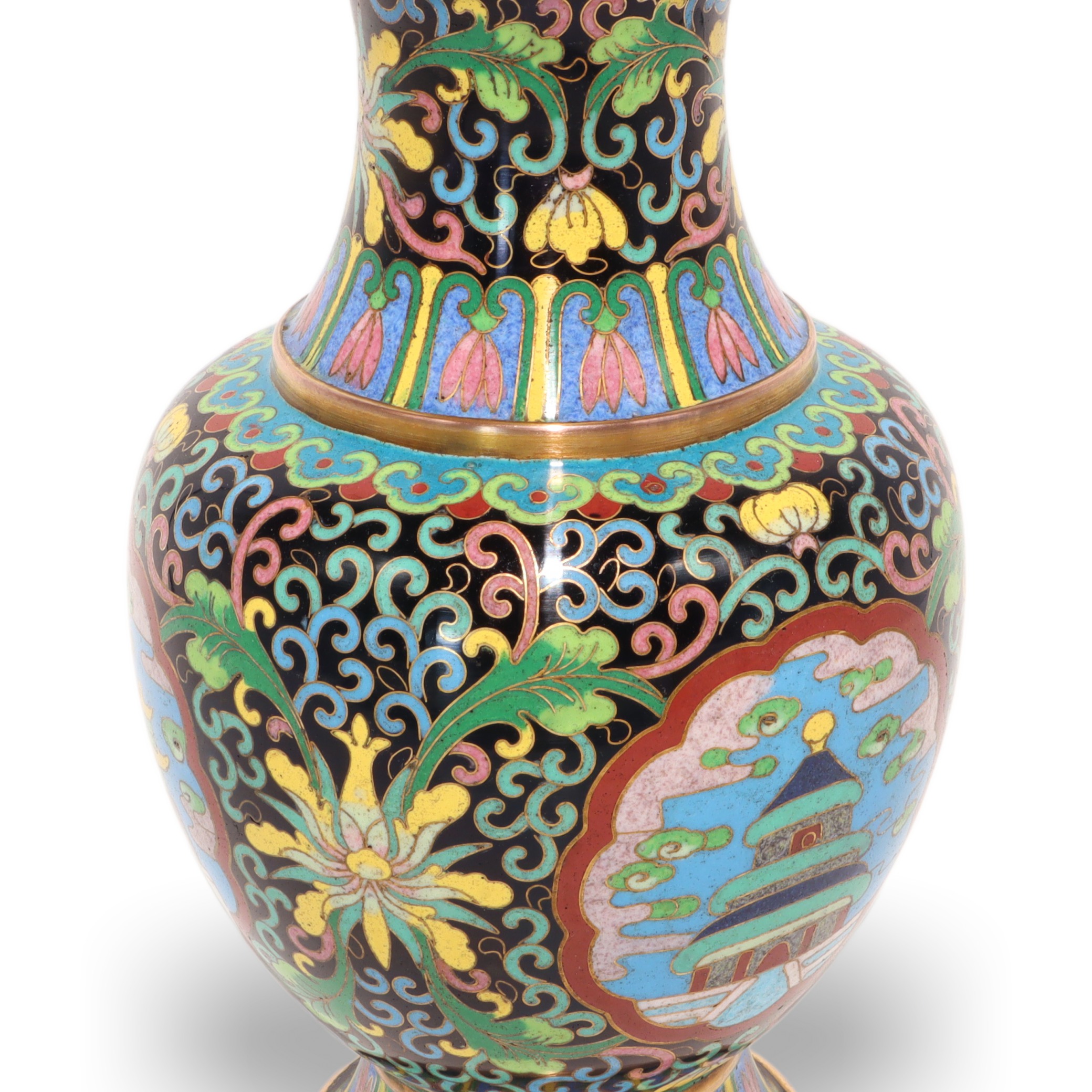 Cloisonné Messingvase China - Vintage Emaille - Florale Dekoration Thumbnail for Cloisonné Messingvase China - Vintage Emaille - Florale Dekoration