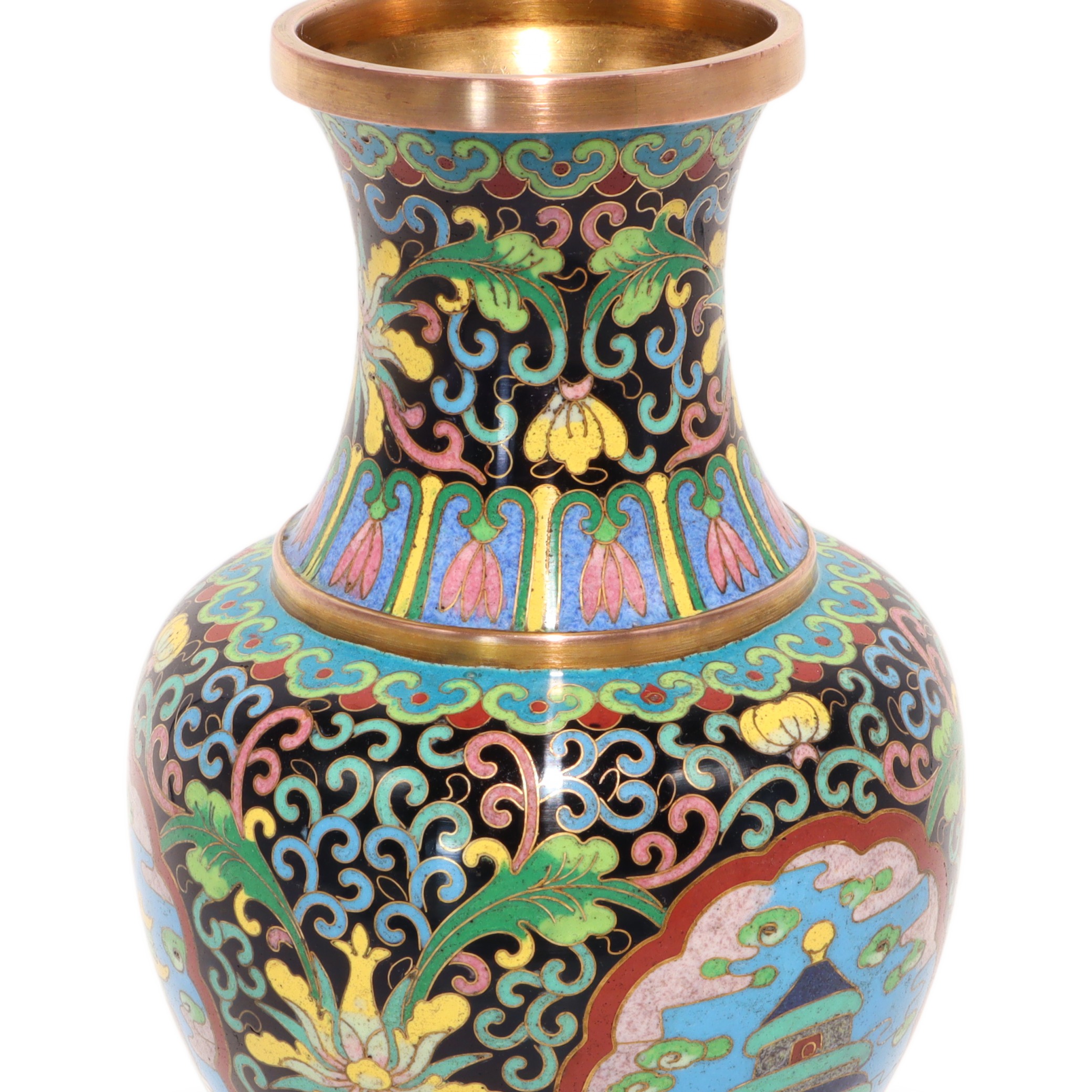 Cloisonné Messingvase China - Vintage Emaille - Florale Dekoration Thumbnail for Cloisonné Messingvase China - Vintage Emaille - Florale Dekoration