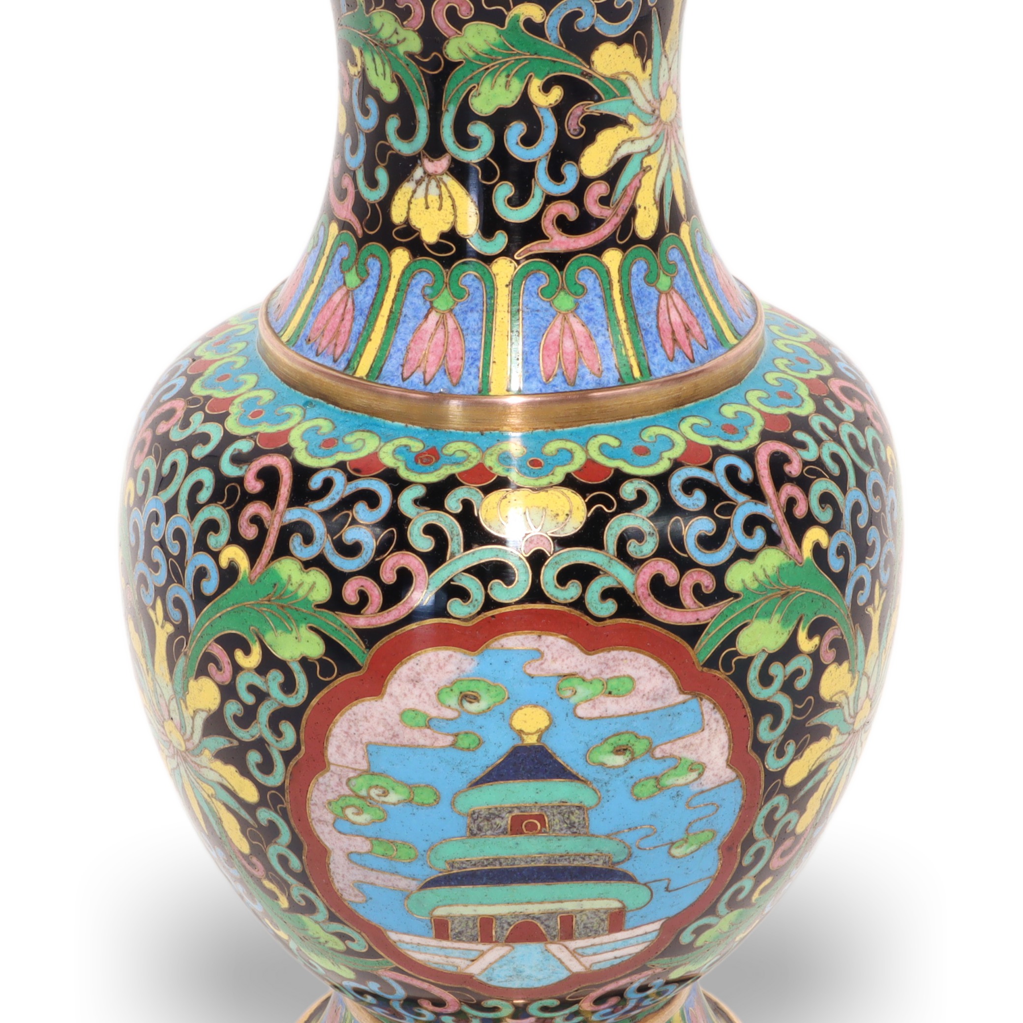 Cloisonné Messingvase China - Vintage Emaille - Florale Dekoration Thumbnail for Cloisonné Messingvase China - Vintage Emaille - Florale Dekoration