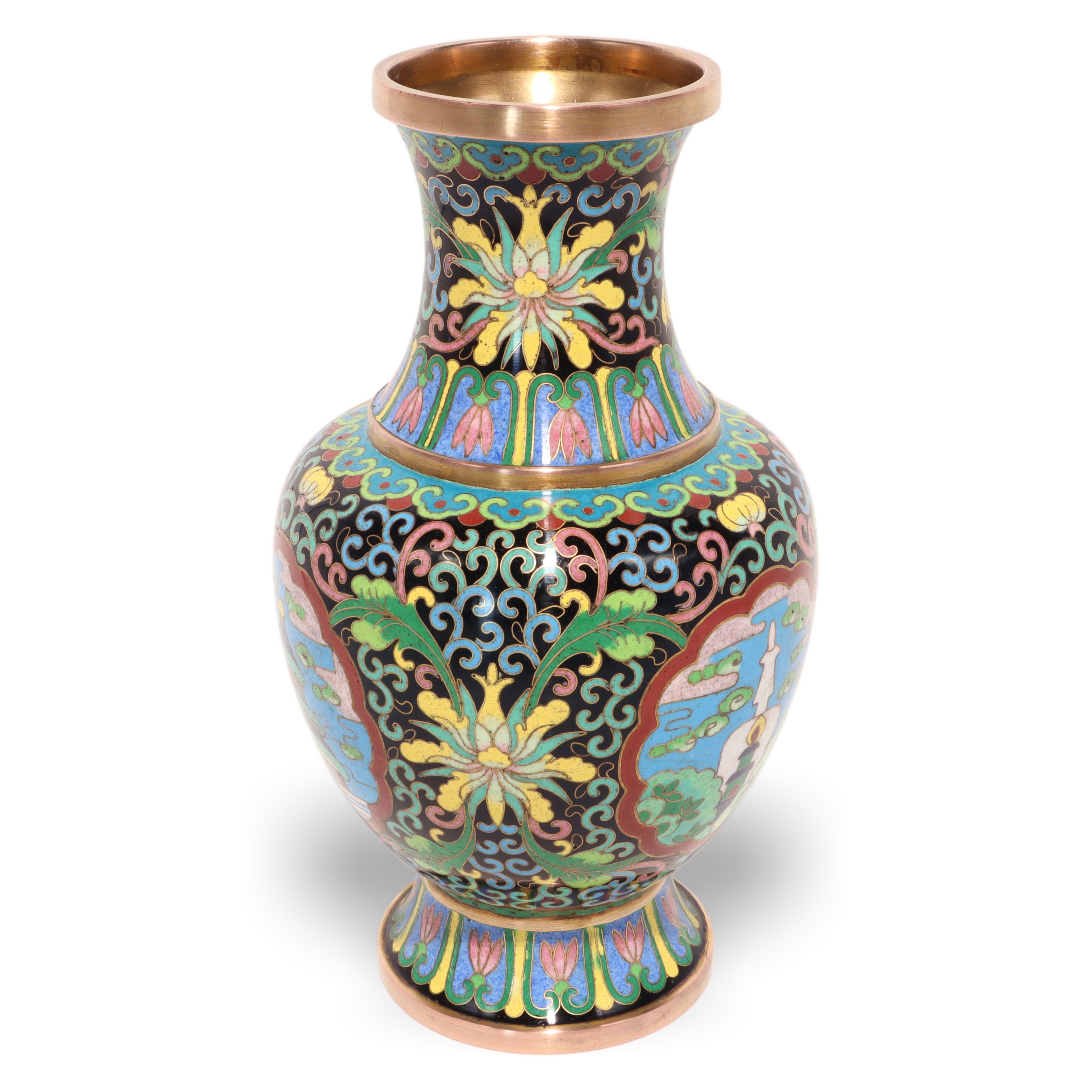 Cloisonné Messingvase China - Vintage Emaille - Florale Dekoration Thumbnail for Cloisonné Messingvase China - Vintage Emaille - Florale Dekoration