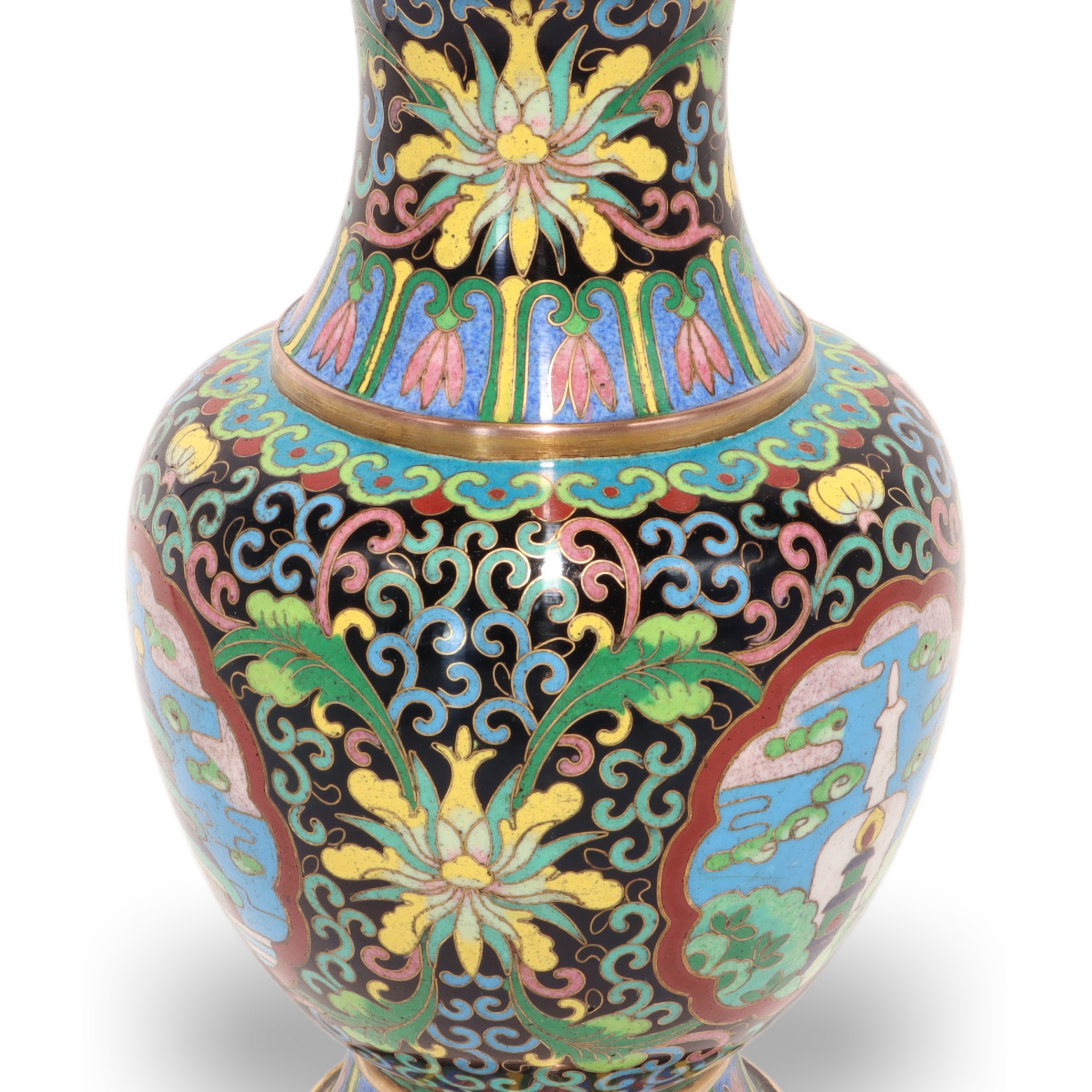 Cloisonné Messingvase China - Vintage Emaille - Florale Dekoration Thumbnail for Cloisonné Messingvase China - Vintage Emaille - Florale Dekoration