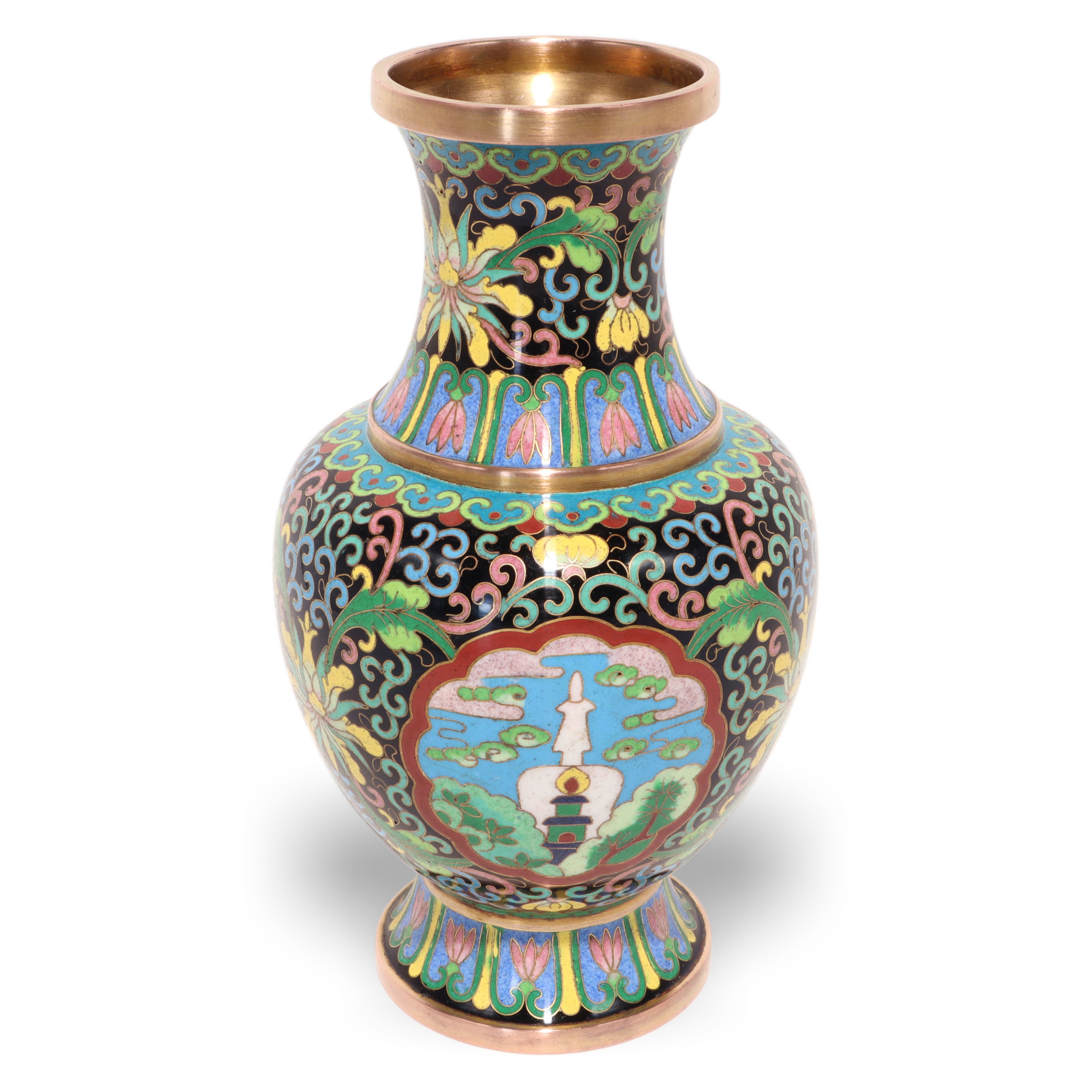 Cloisonné Messingvase China - Vintage Emaille - Florale Dekoration Thumbnail for Cloisonné Messingvase China - Vintage Emaille - Florale Dekoration