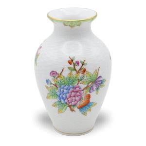Herend Victoria Korbgeflecht-Blumenvase - Queen Victoria VBO - Handbemaltes Porzellan - Ungarn - Seltene Antike Dekoration